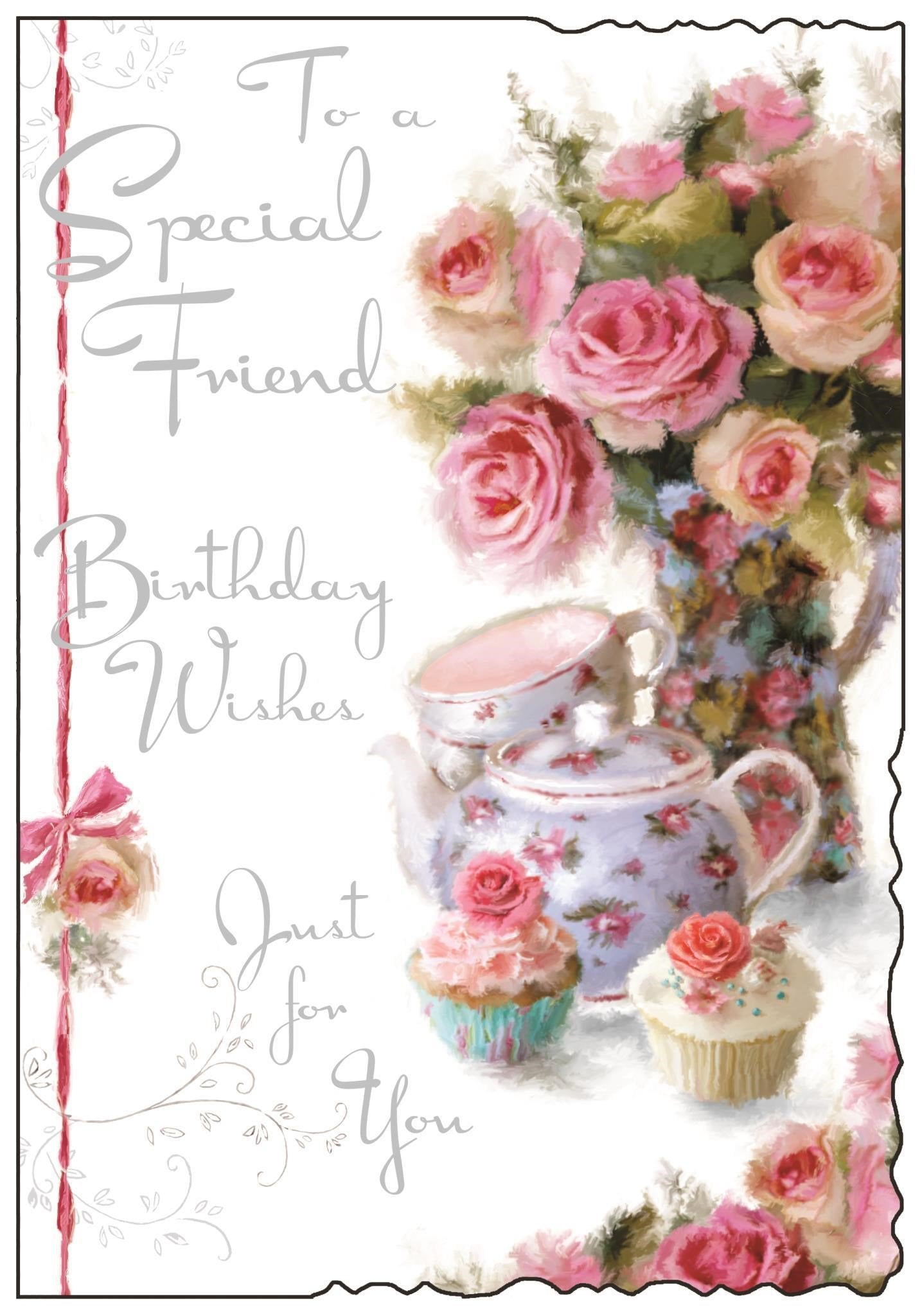 Front of Special Friend Birthday Bouquet Greetings Card