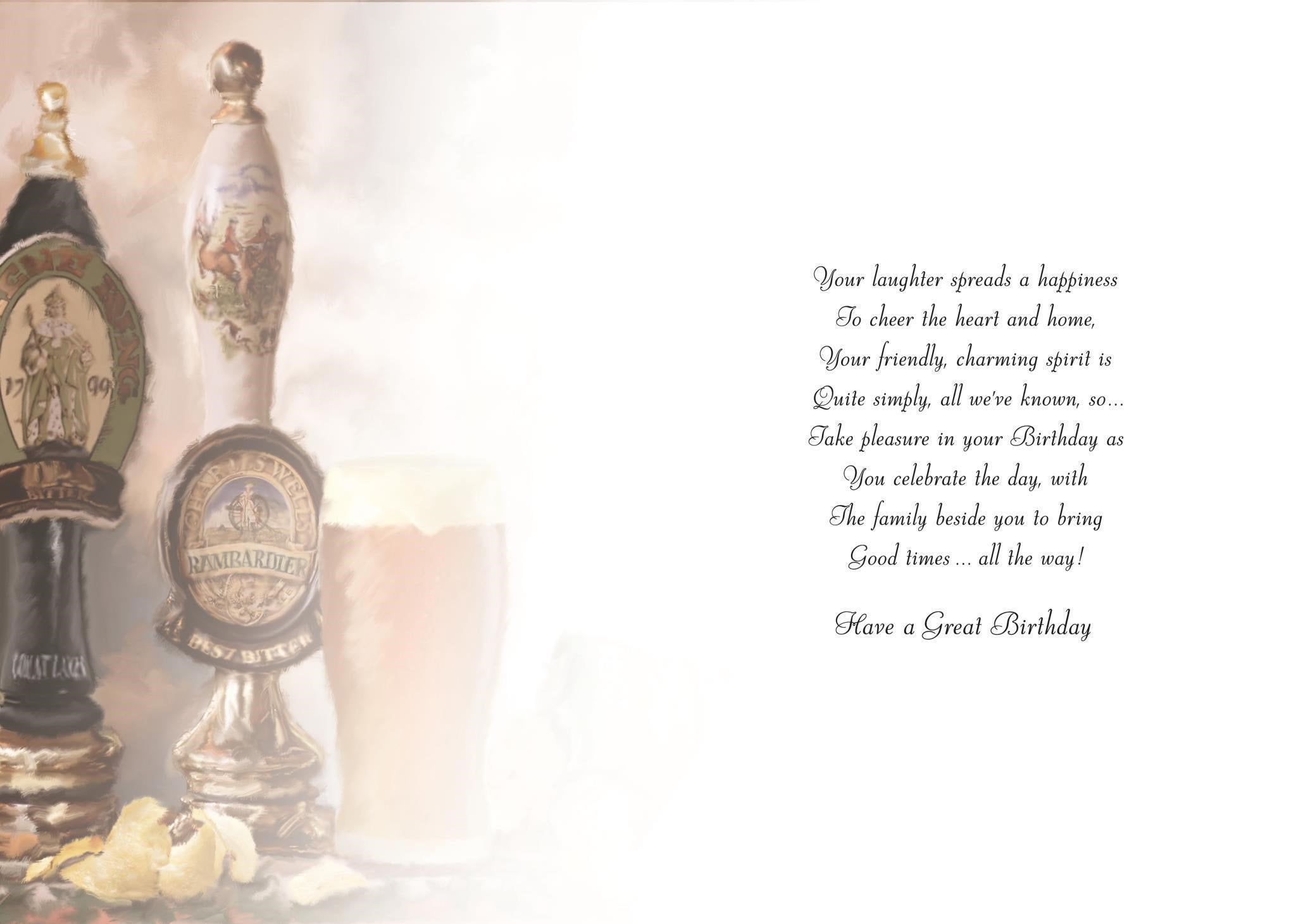 Inside of Son in Law Birthday Pint Greetings Card