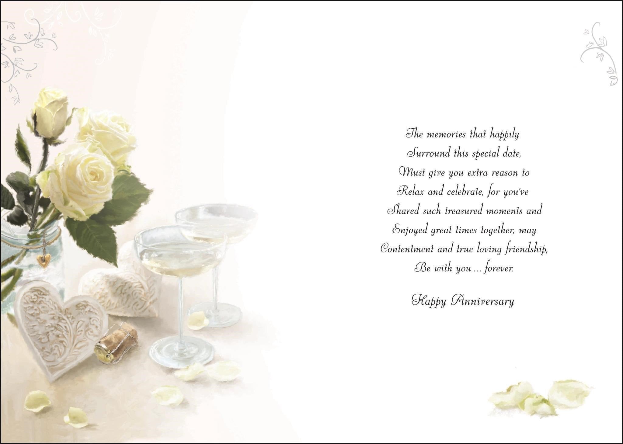 Inside of Anniversary Daughter & SIL Drinks Greetings Card