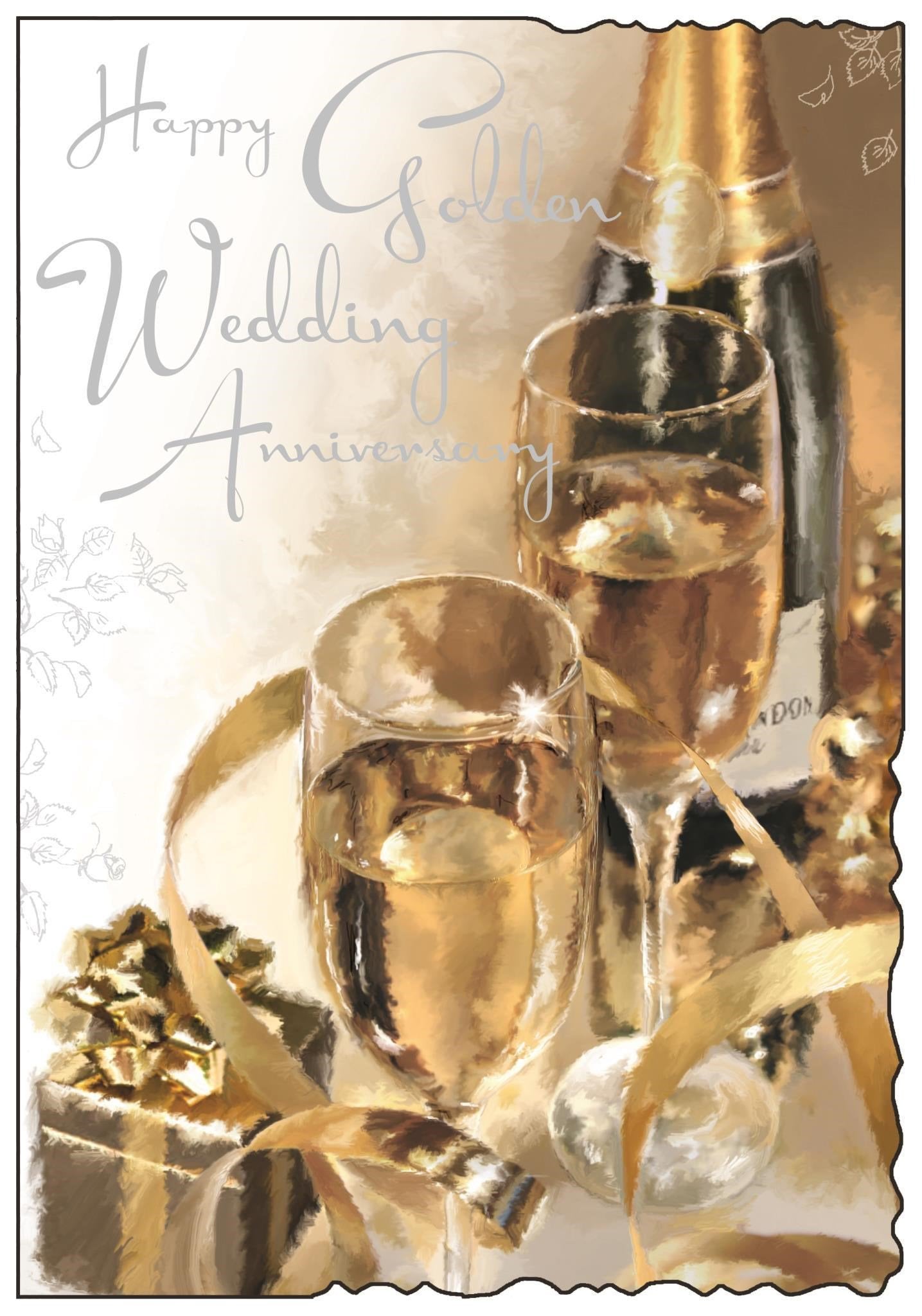 Front of 50th Golden Anniversary Wishes Greetings Card
