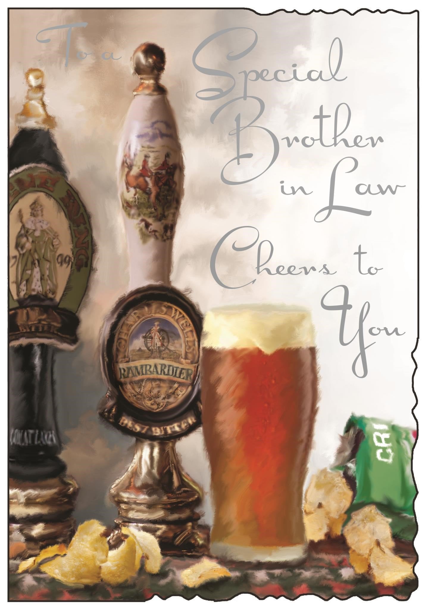 Front of Brother in Law Birthday Pint Greetings Card