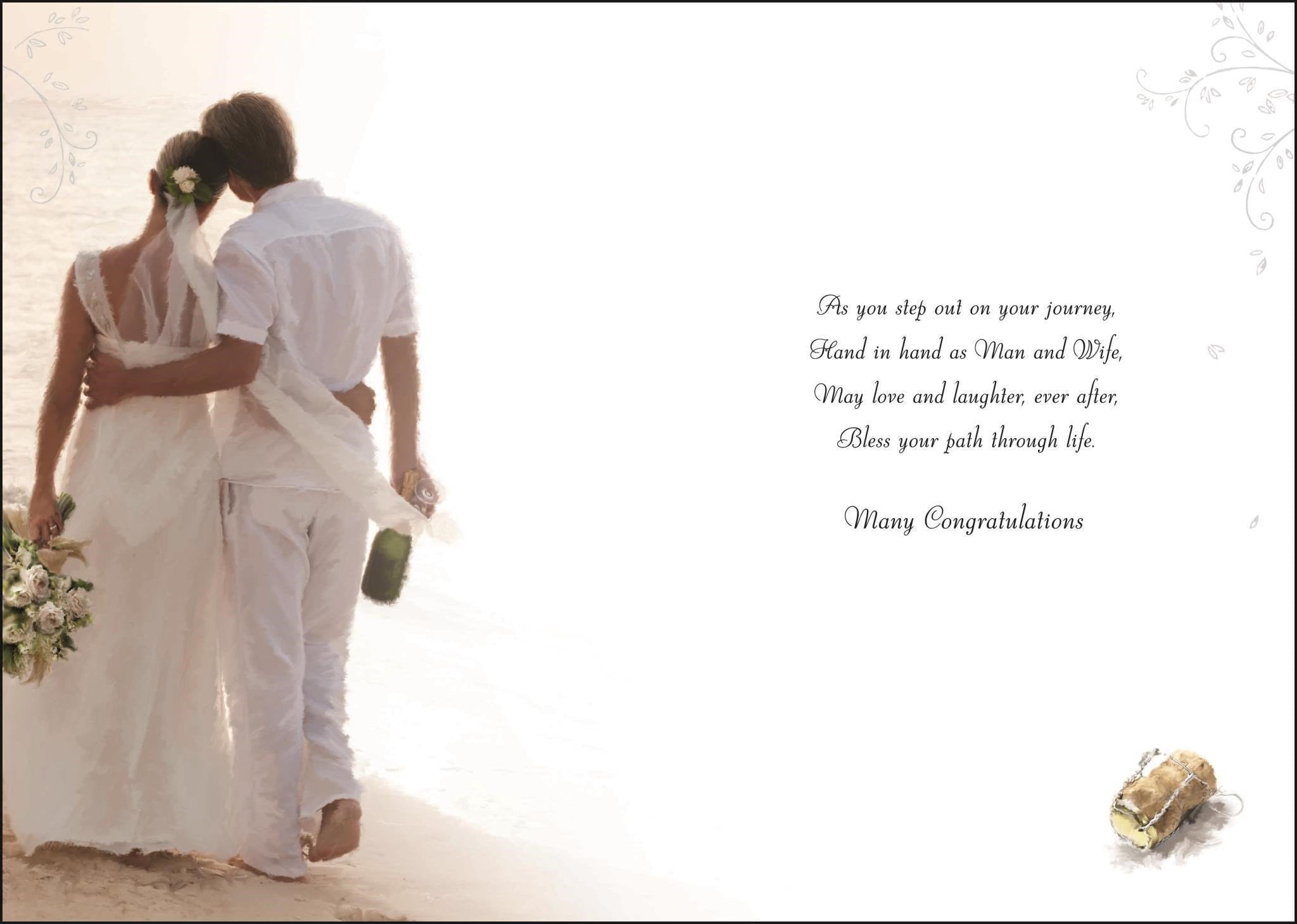 Inside of Wedding Celebration Beach Greetings Card