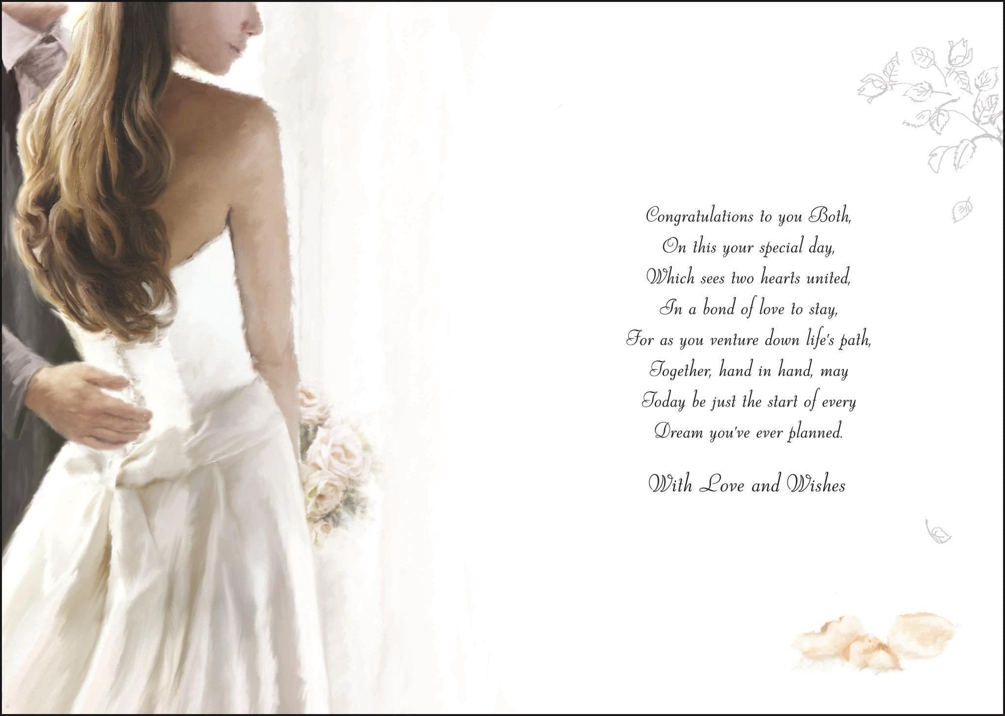 Inside of Wedding Day Wishes to Both Greetings Card