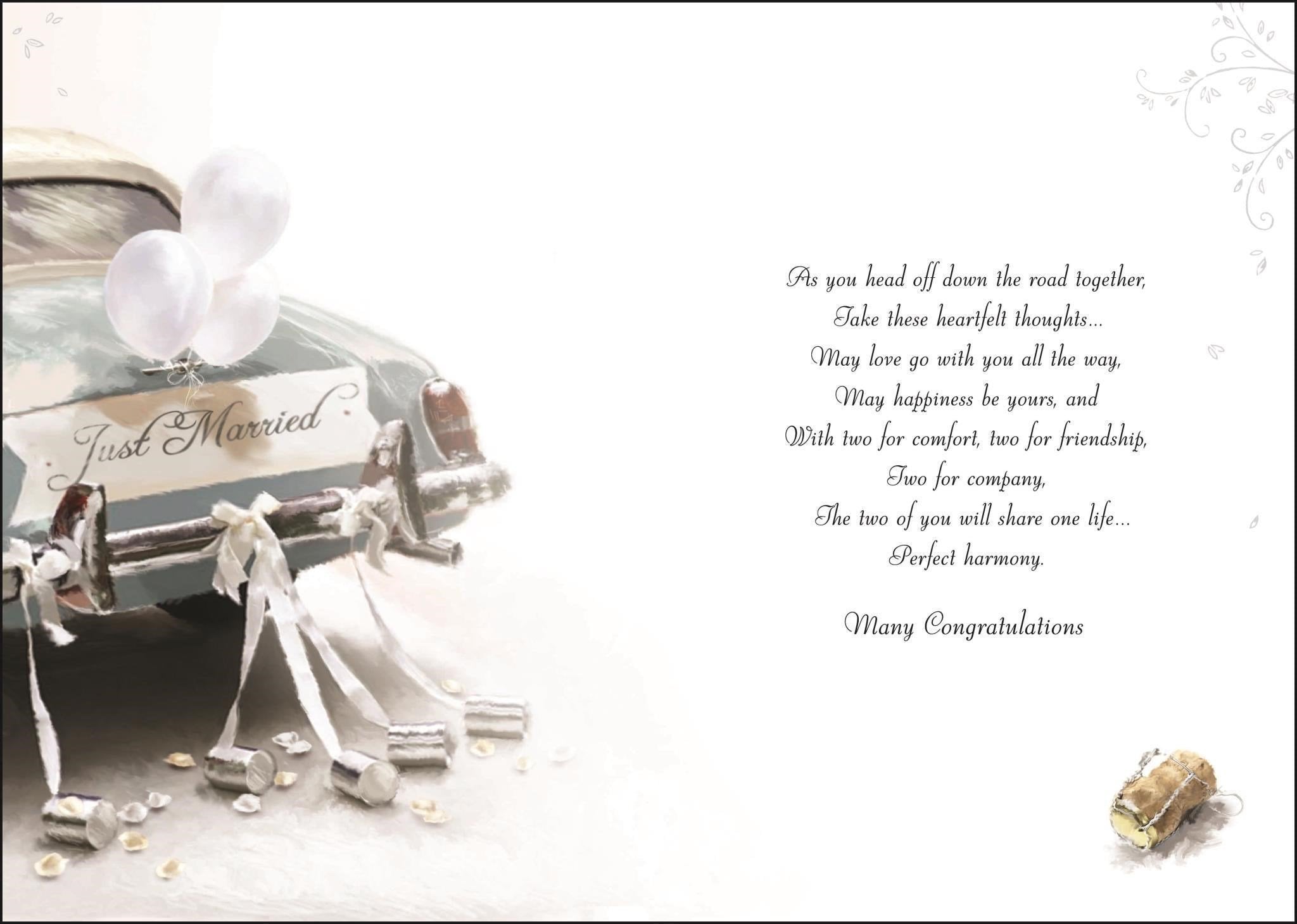 Inside of Happy Ever After Car Greetings Card