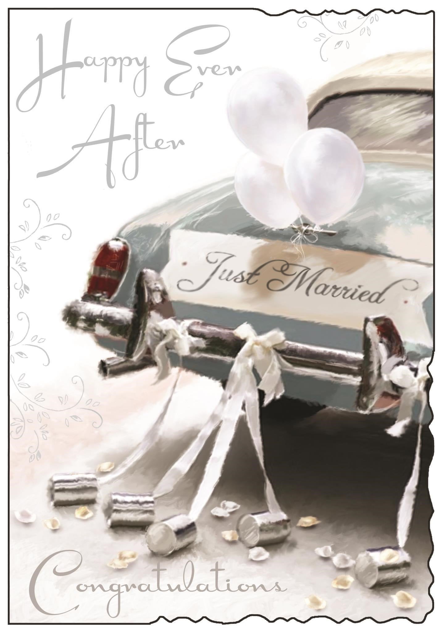 Front of Happy Ever After Car Greetings Card