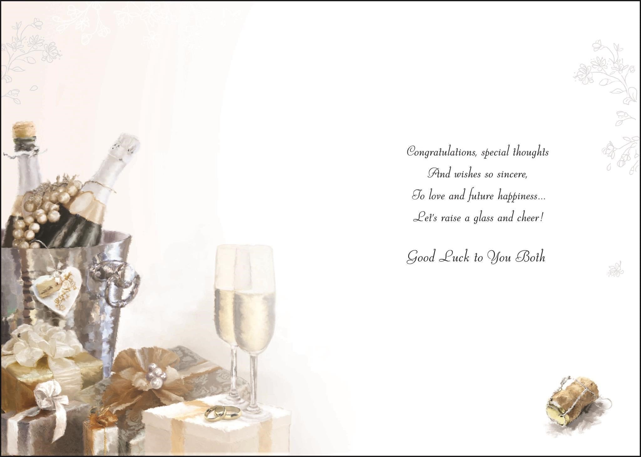 Inside of On Your Wedding Celebration Greetings Card