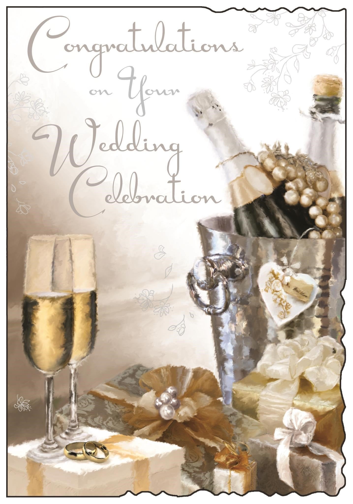 Front of On Your Wedding Celebration Greetings Card