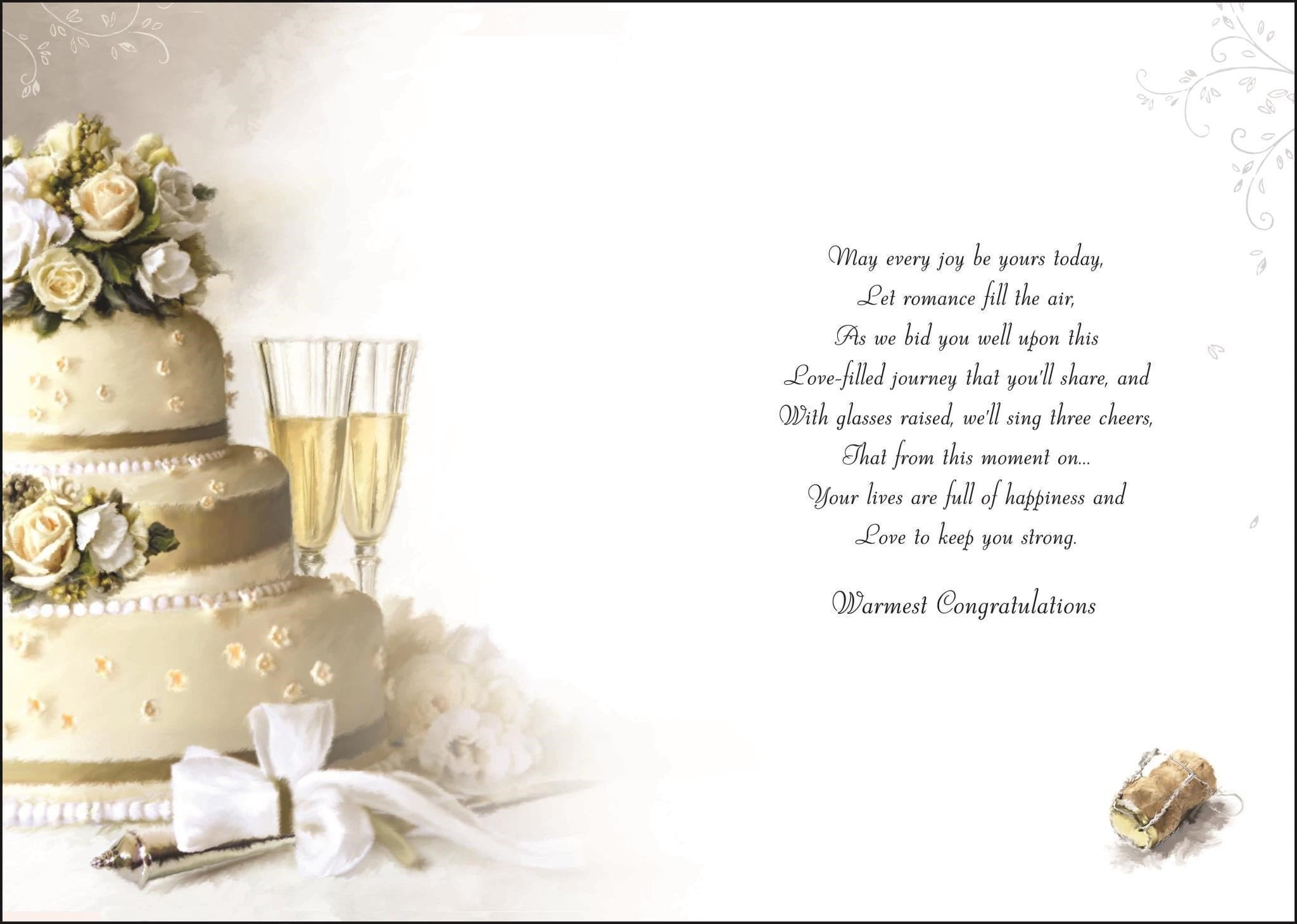 Inside of Wedding Day Cake Greetings Card