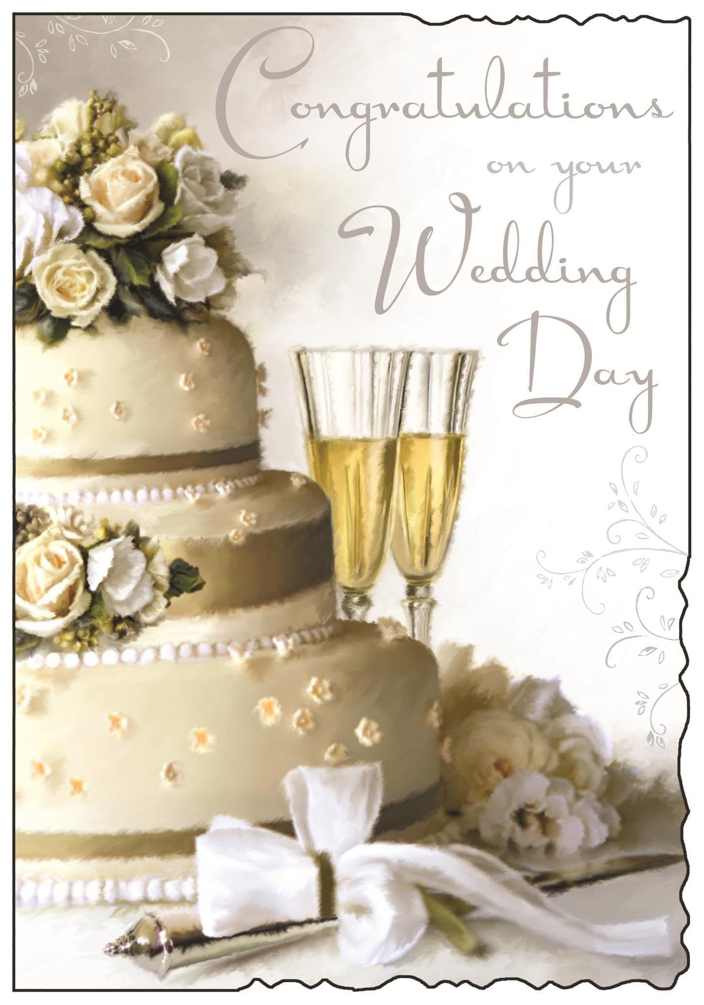 Front of Wedding Day Cake Greetings Card