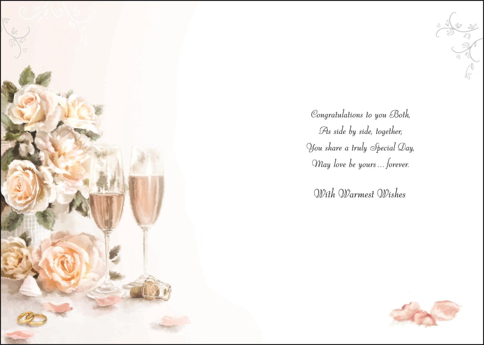 Inside of Wedding Blessing Greetings Card