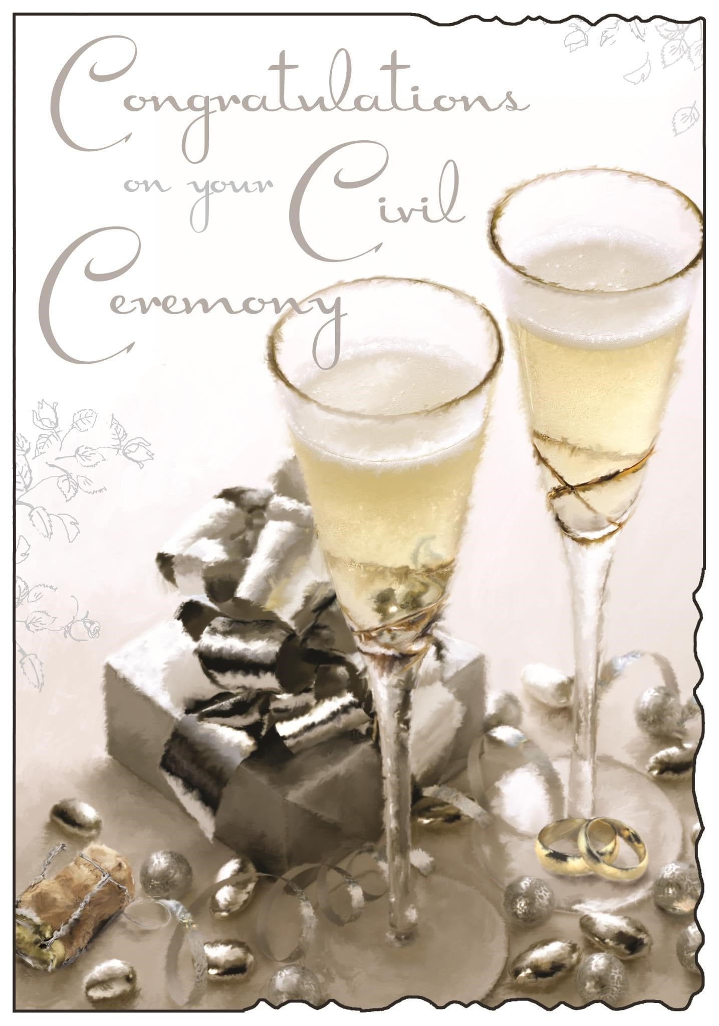 Front of Civil Ceremony Congratulations Greetings Card