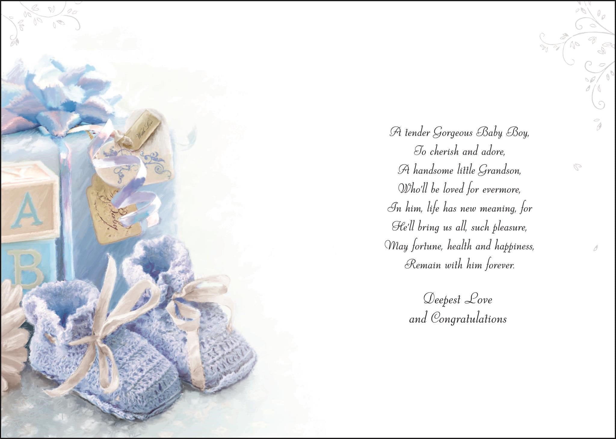 Inside of Thank You for a Grandson Greetings Card