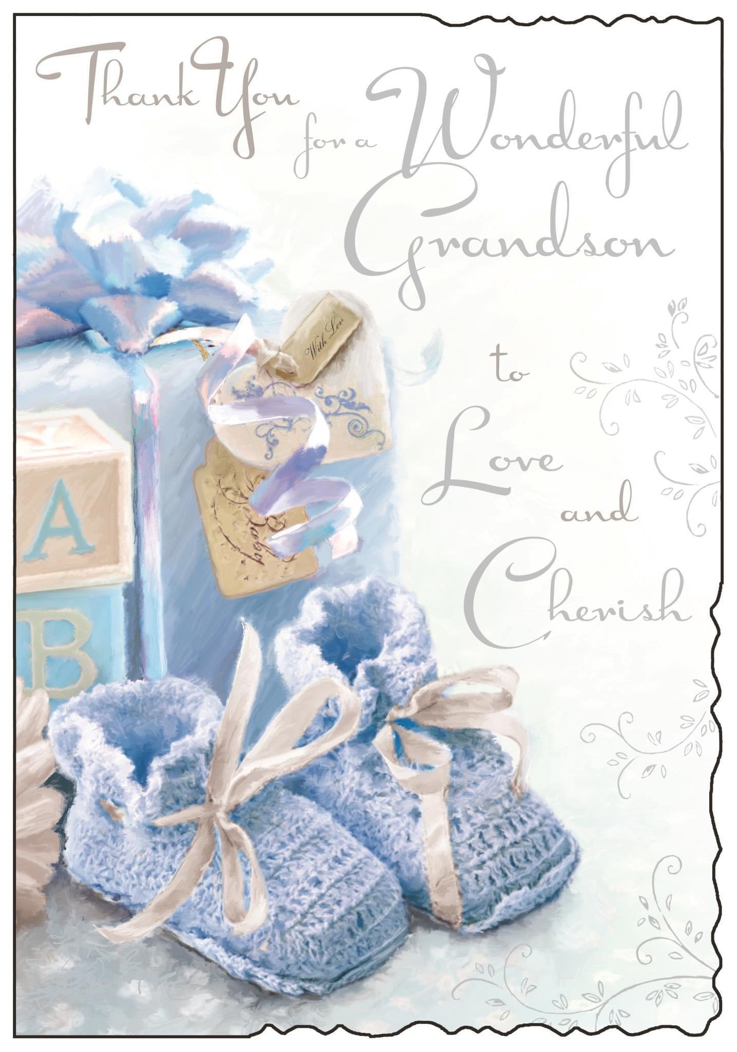 Front of Thank You for a Grandson Greetings Card