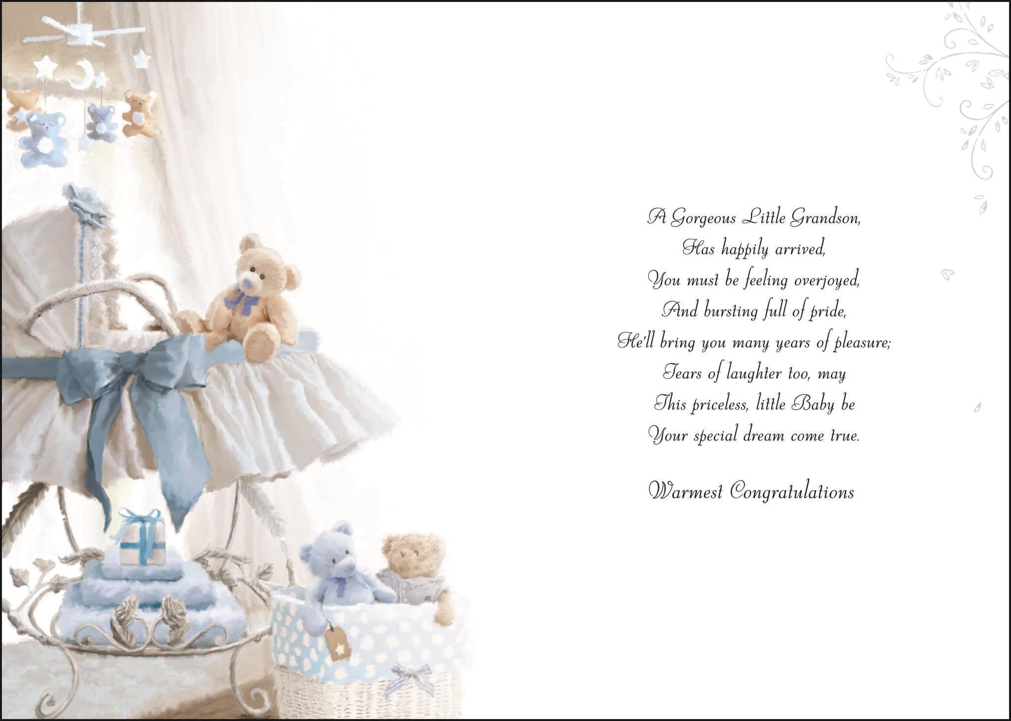 Inside of Congrats New Grandson Greetings Card