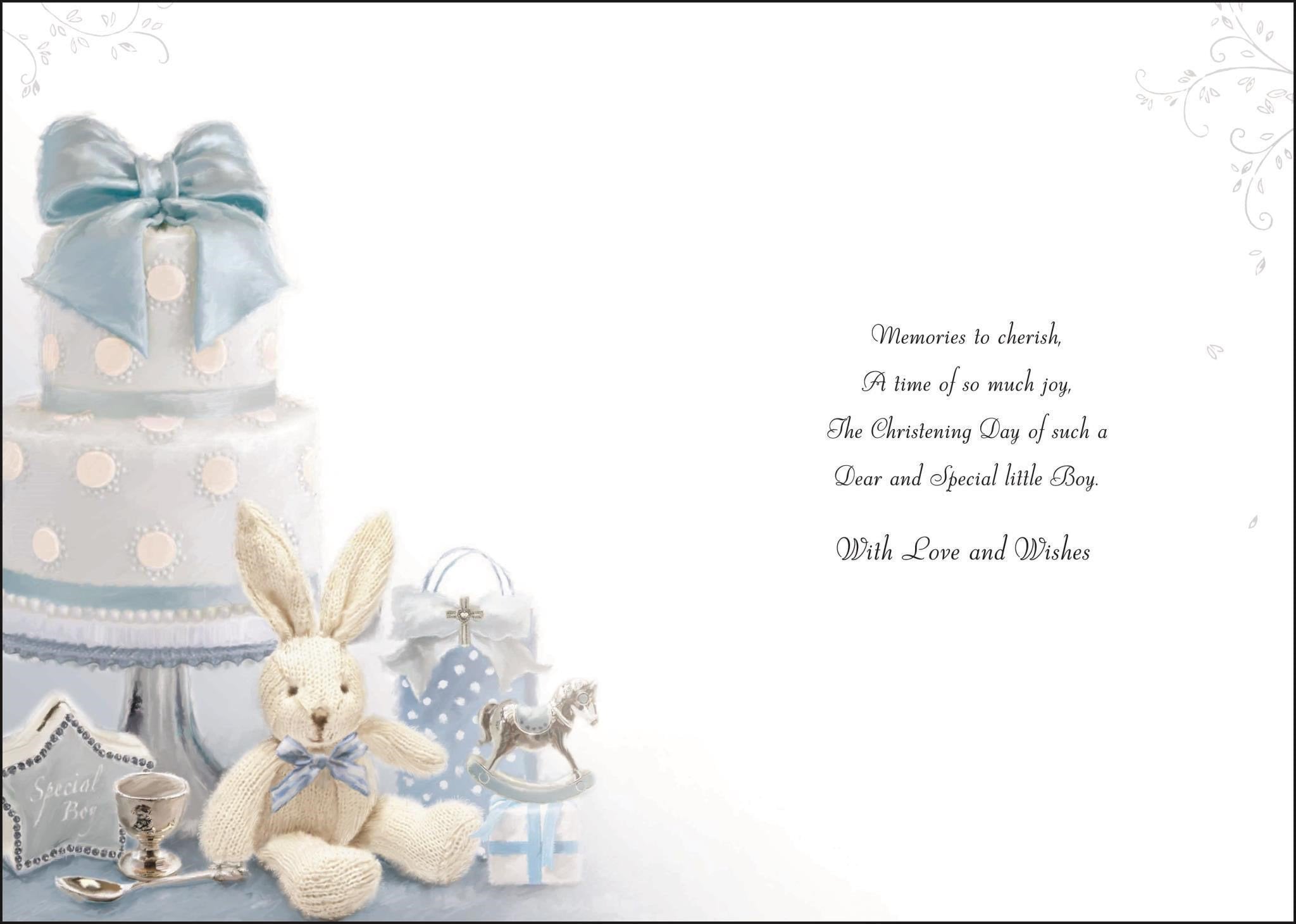 Inside of Christening Grandson Greetings Card