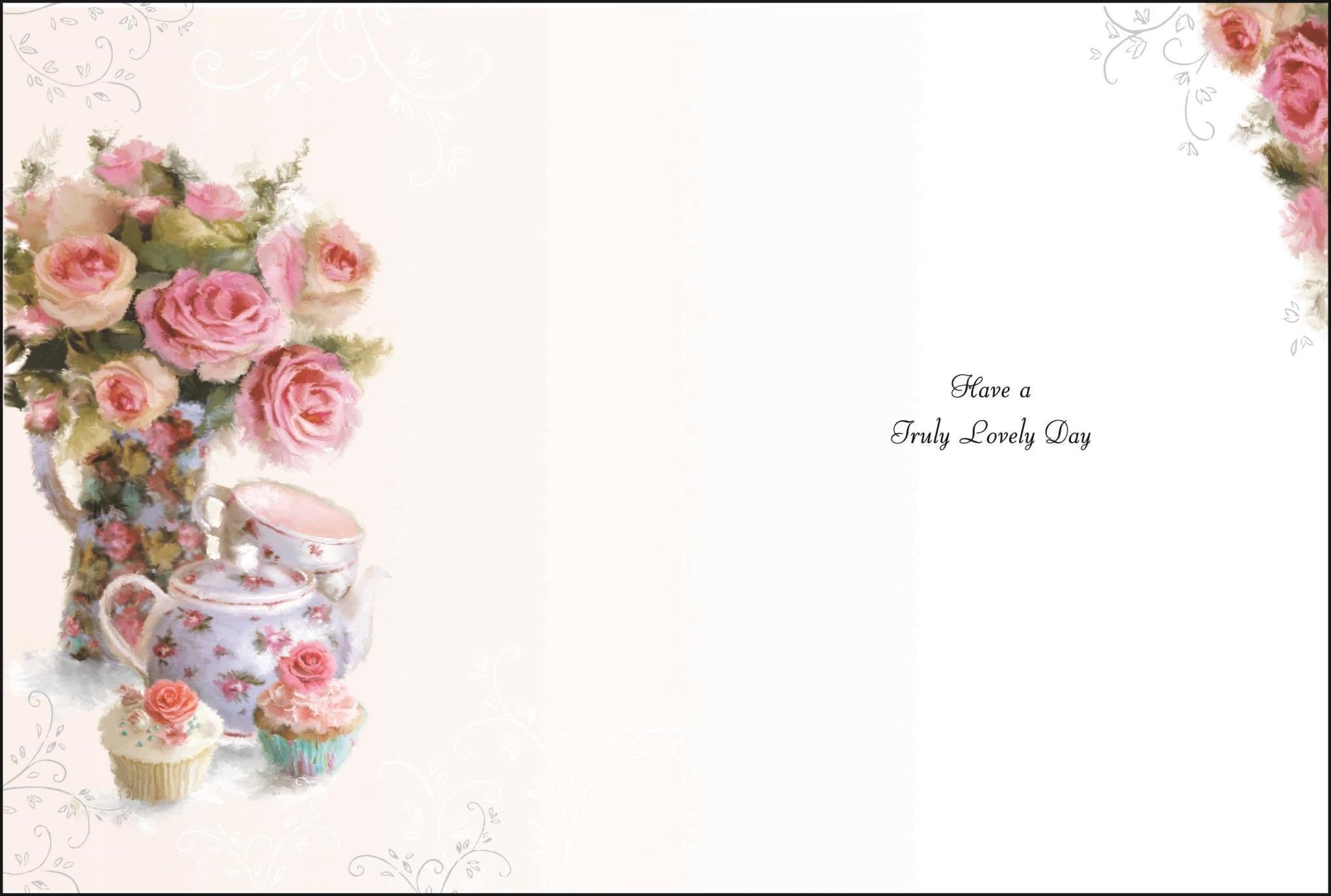Inside of Cousin Birthday Bouquet Greetings Card