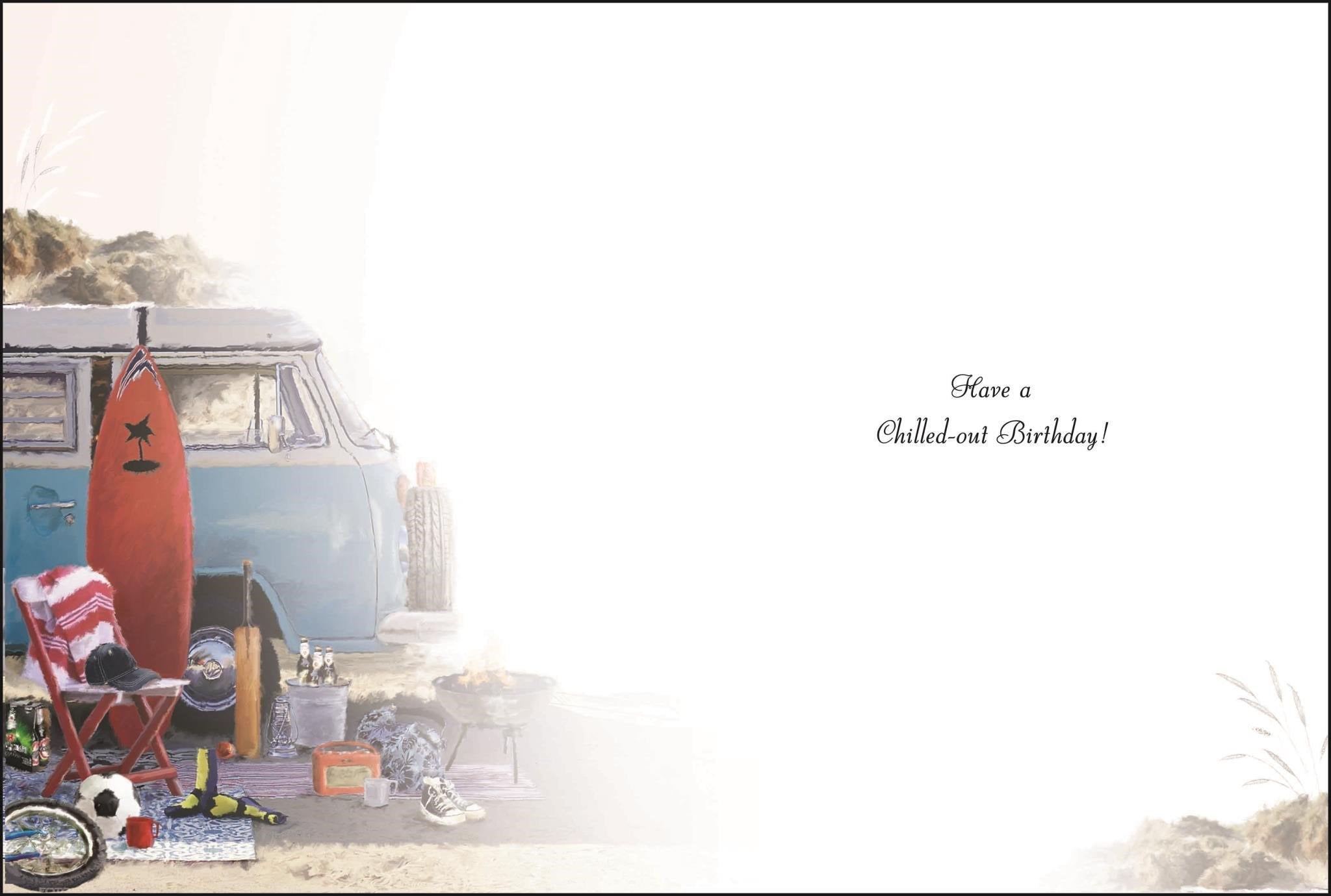 Inside of Nephew Birthday Campervan Greetings Card