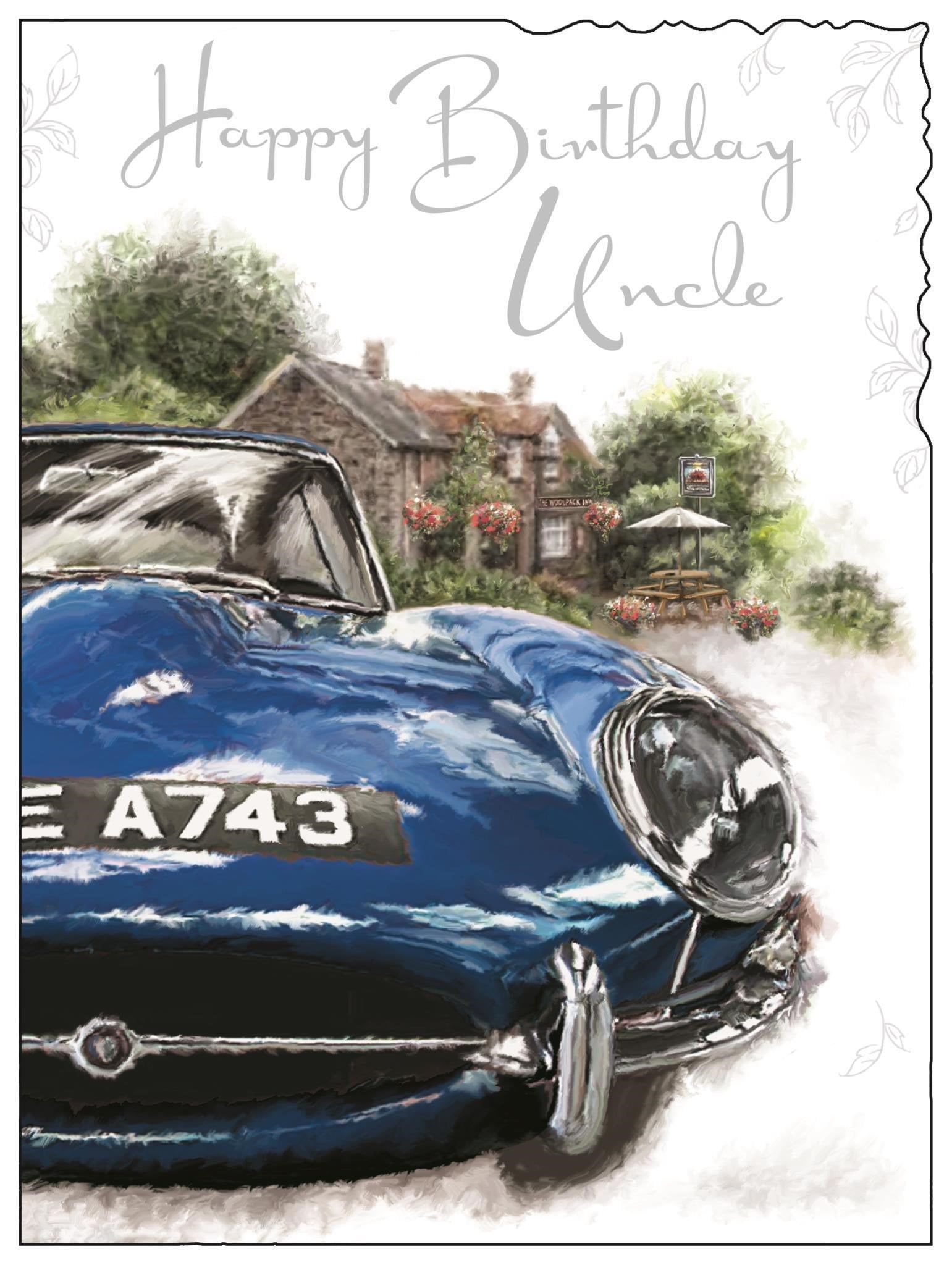 Front of Uncle Birthday Car Greetings Card