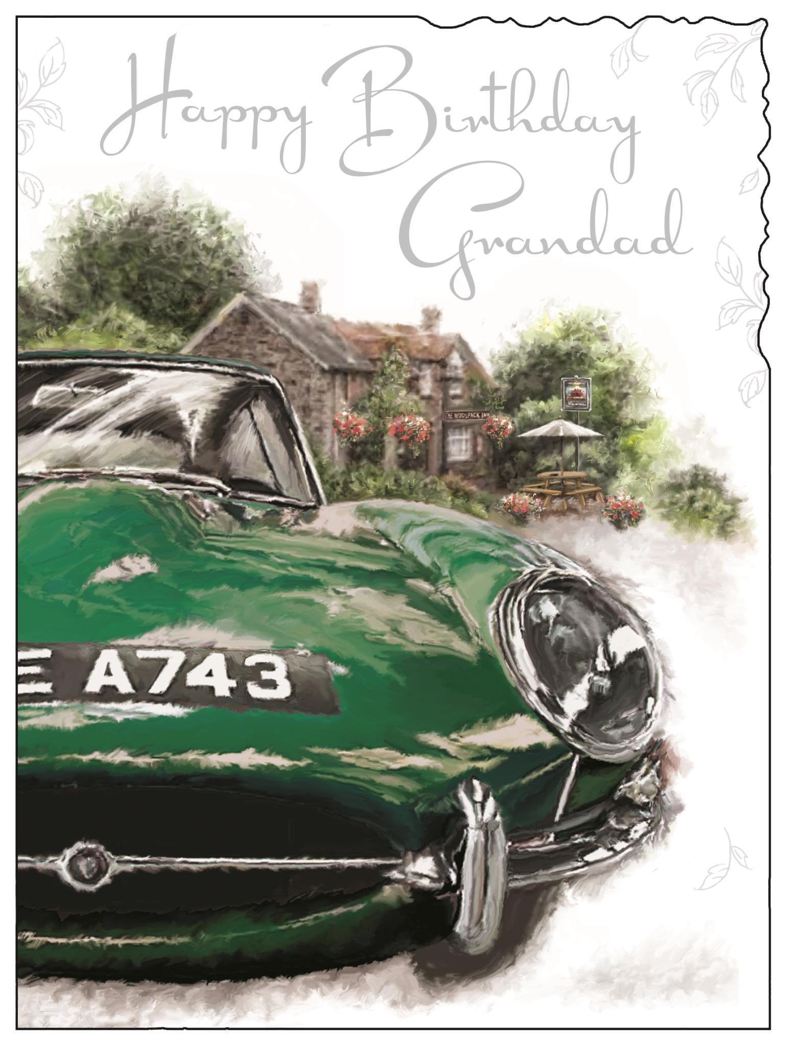 Front of Grandad Birthday Car Greetings Card