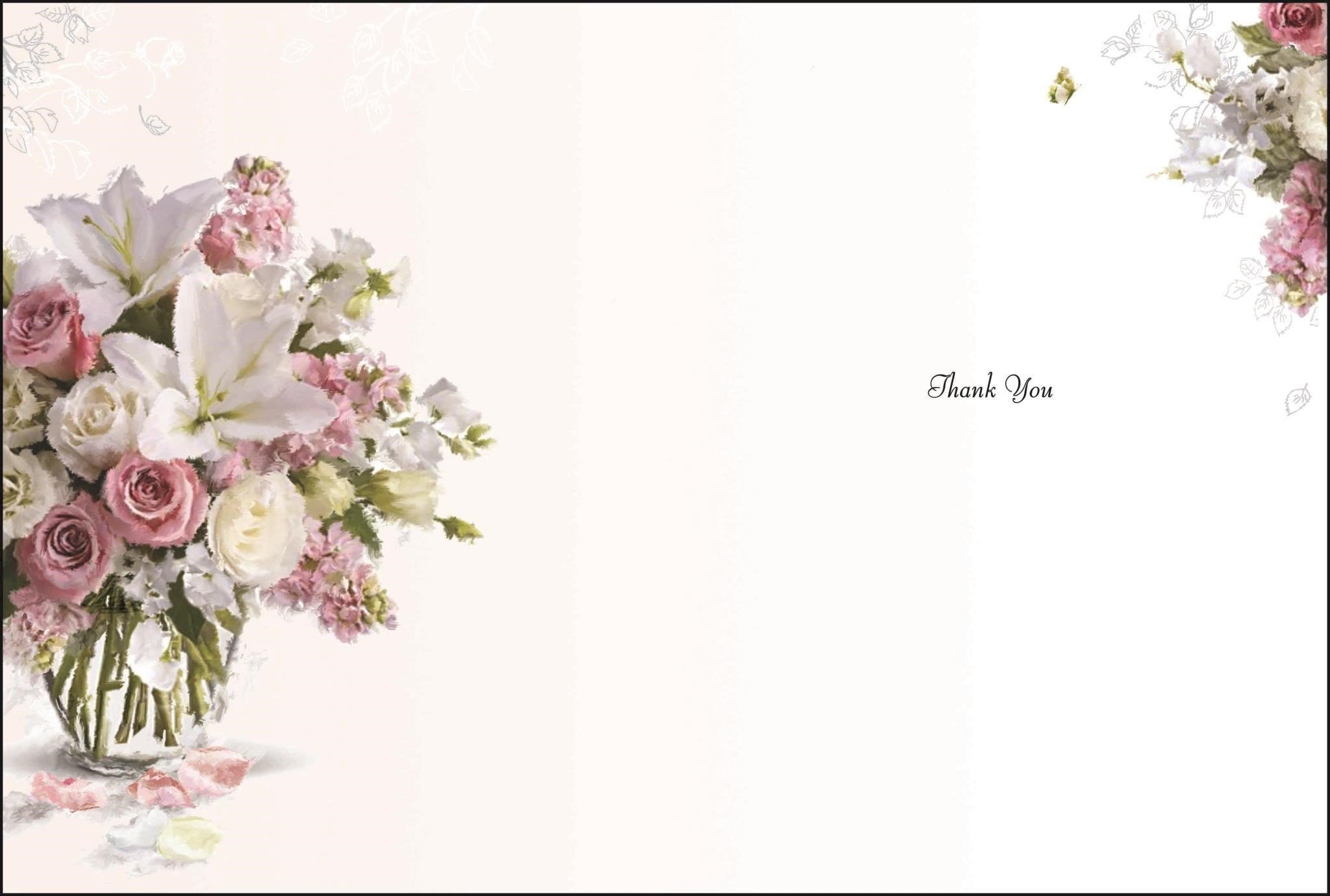 Inside of Thank You Bouquet Greetings Card