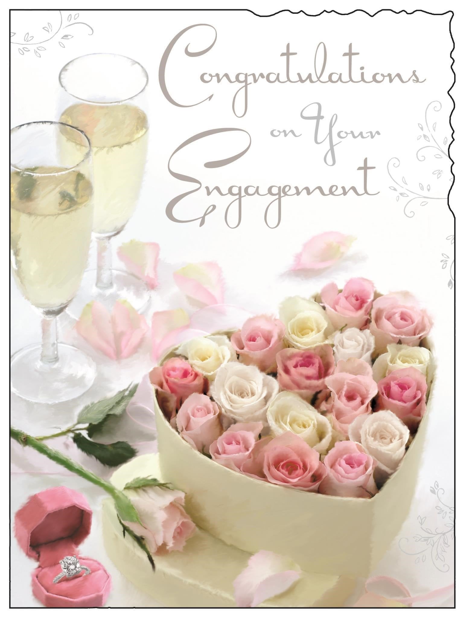 Front of Engagement Box Roses Greetings Card