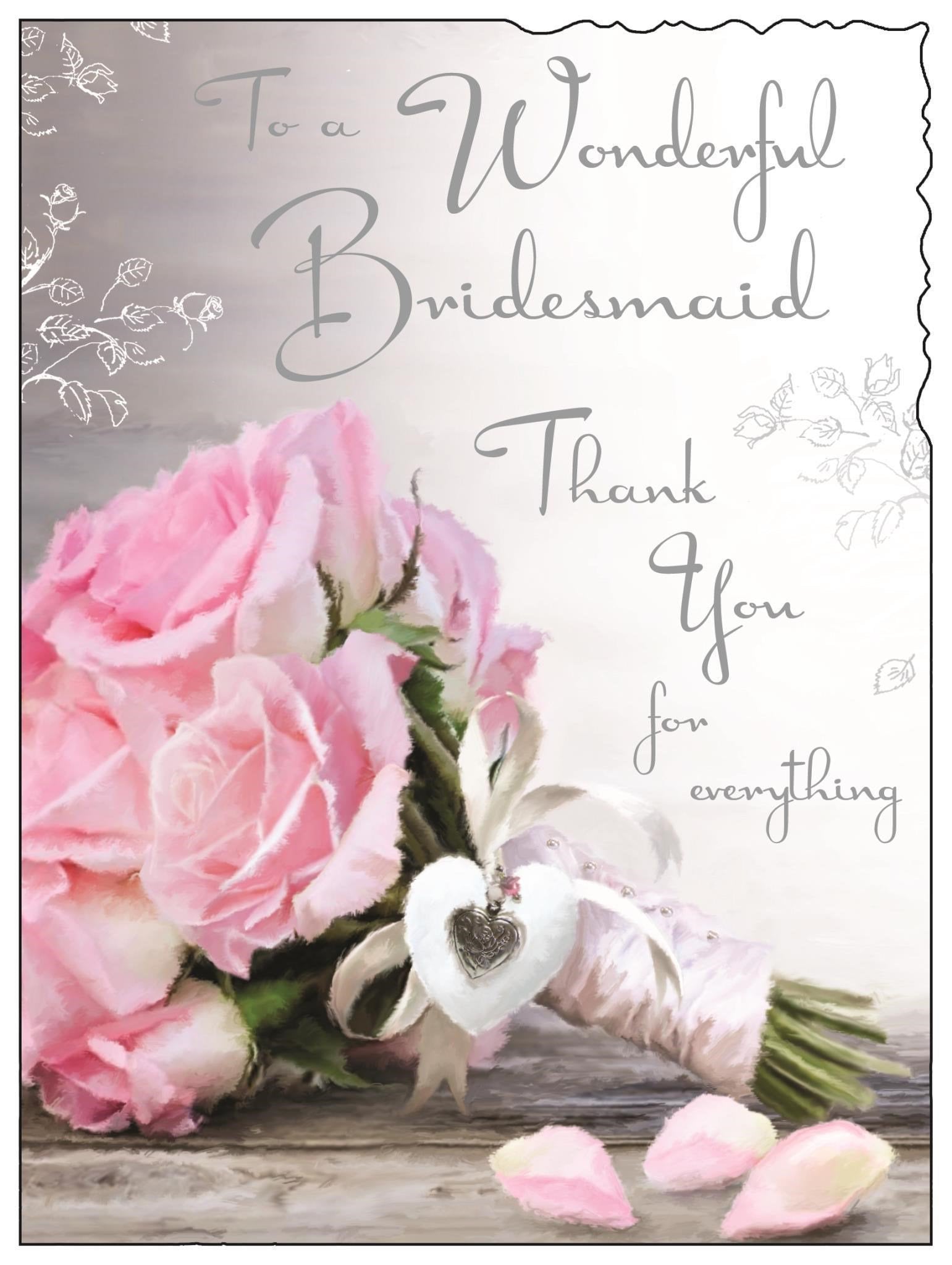 Front of Thank You Bridesmaid Greetings Card