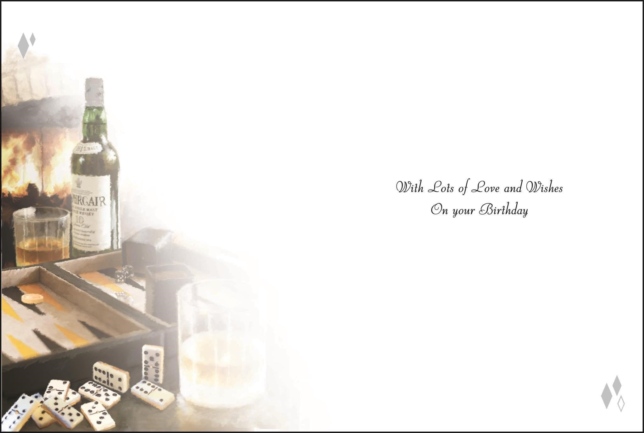 Inside of Great Grandad Birthday Backgammon Greetings Card