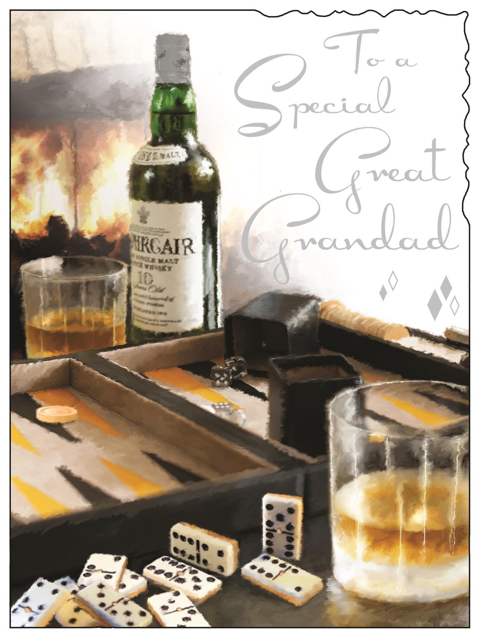 Front of Great Grandad Birthday Backgammon Greetings Card