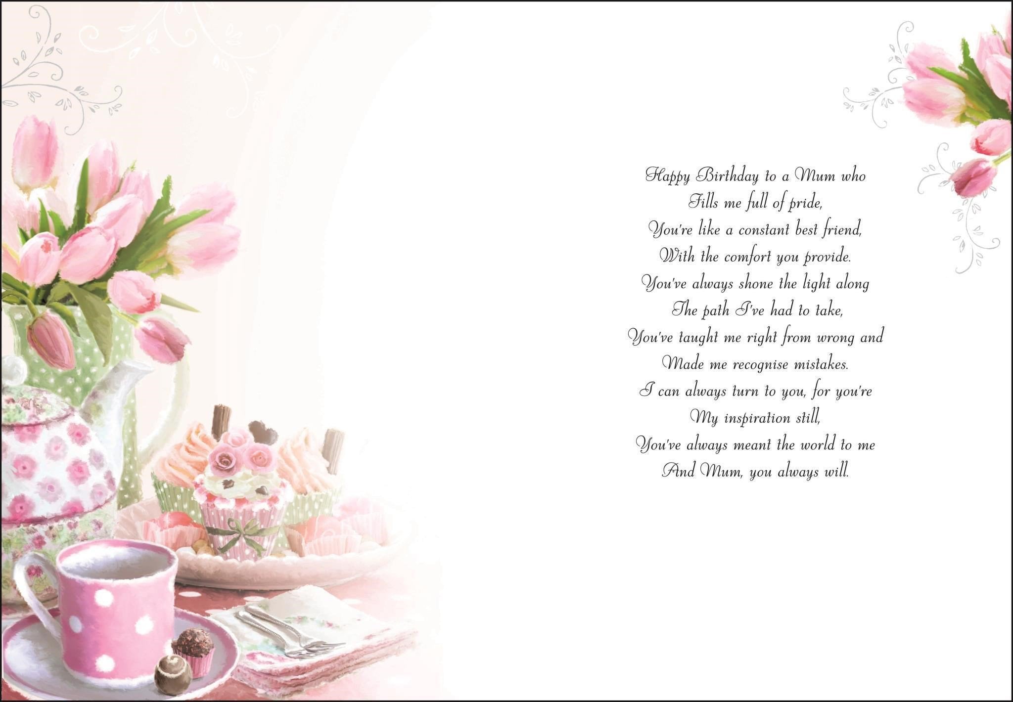 Inside of Mum Birthday Wishes Greetings Card