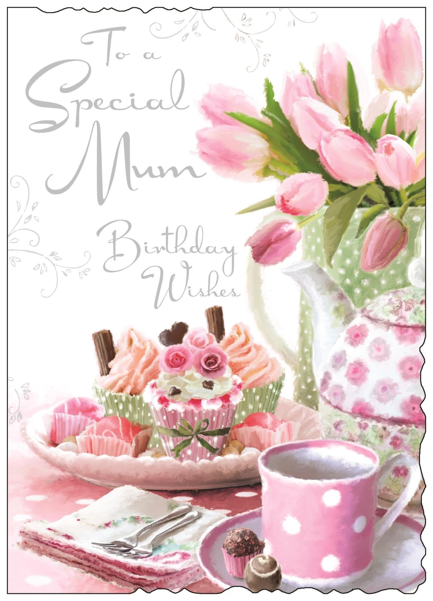 Front of Mum Birthday Wishes Greetings Card