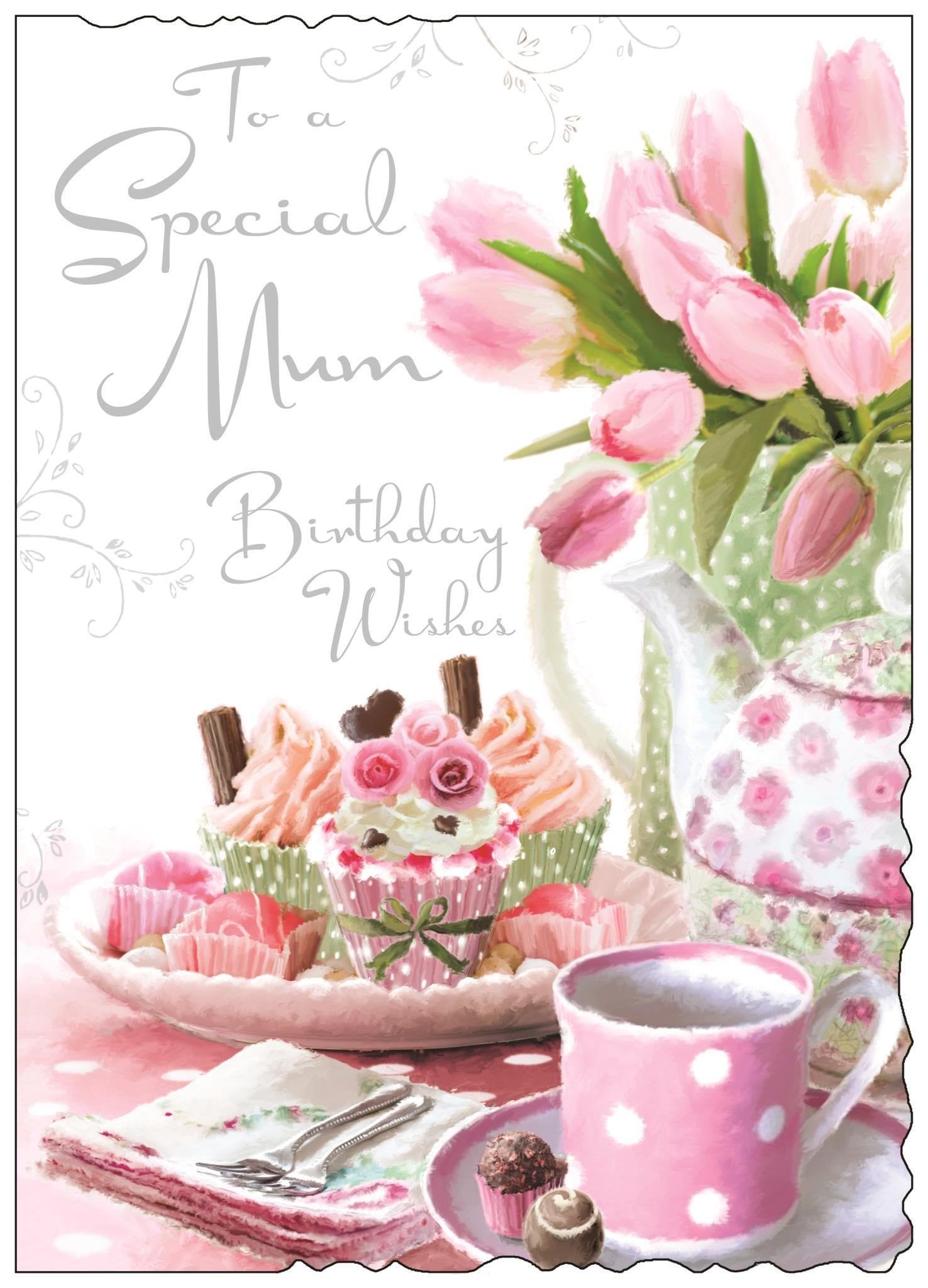 Front of Mum Birthday Wishes Greetings Card