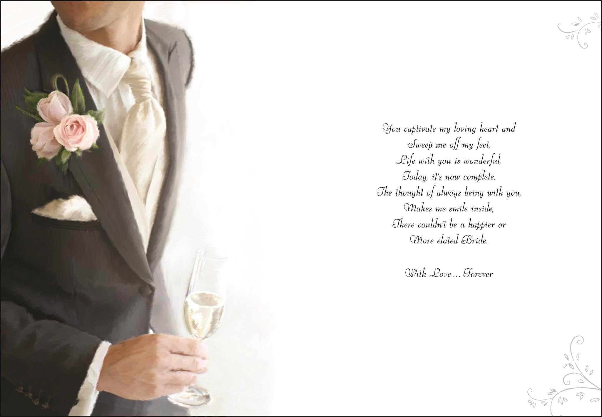 Inside of Wedding Day Husband  Greetings Card