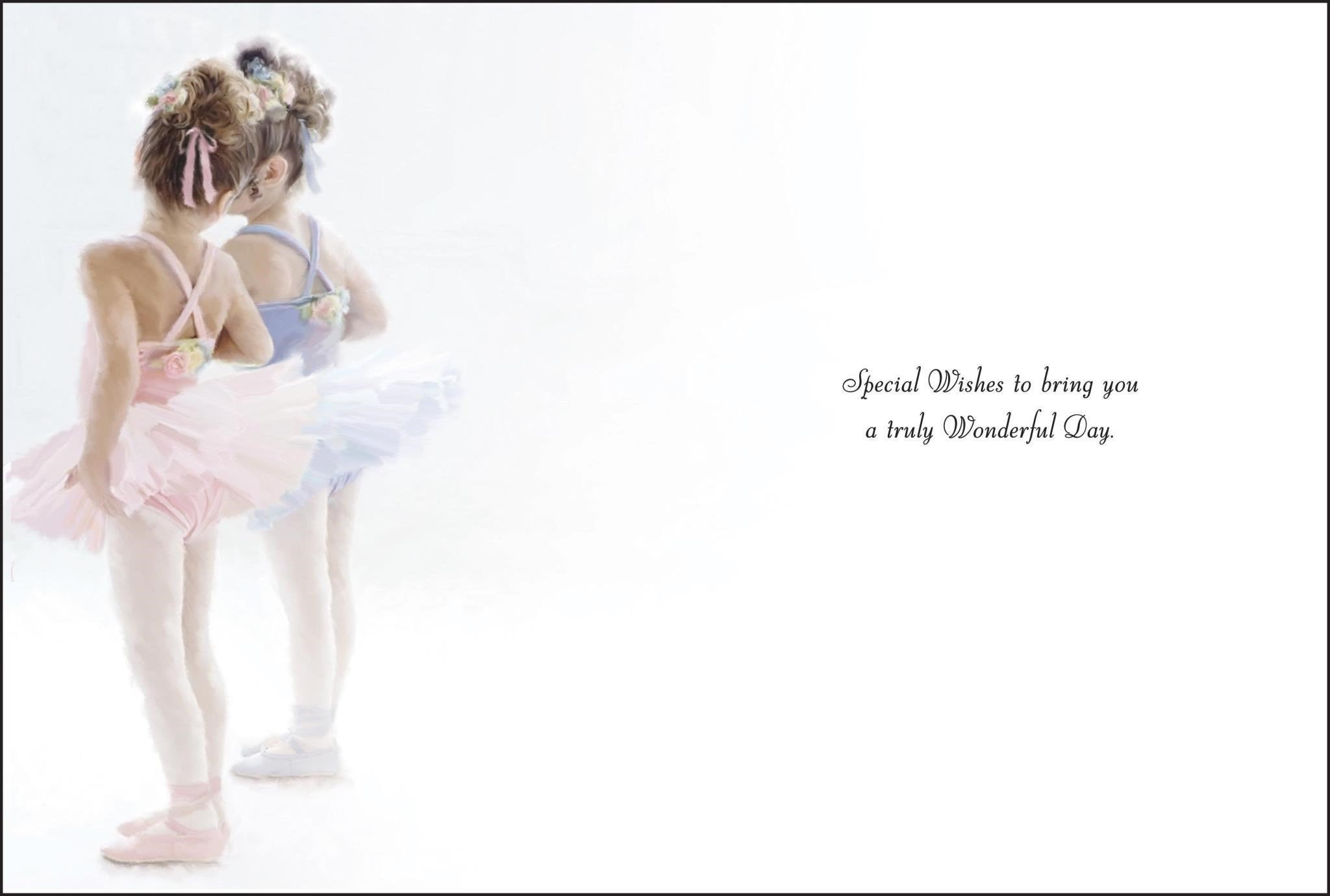 Inside of Open Female Birthday Ballet Greetings Card