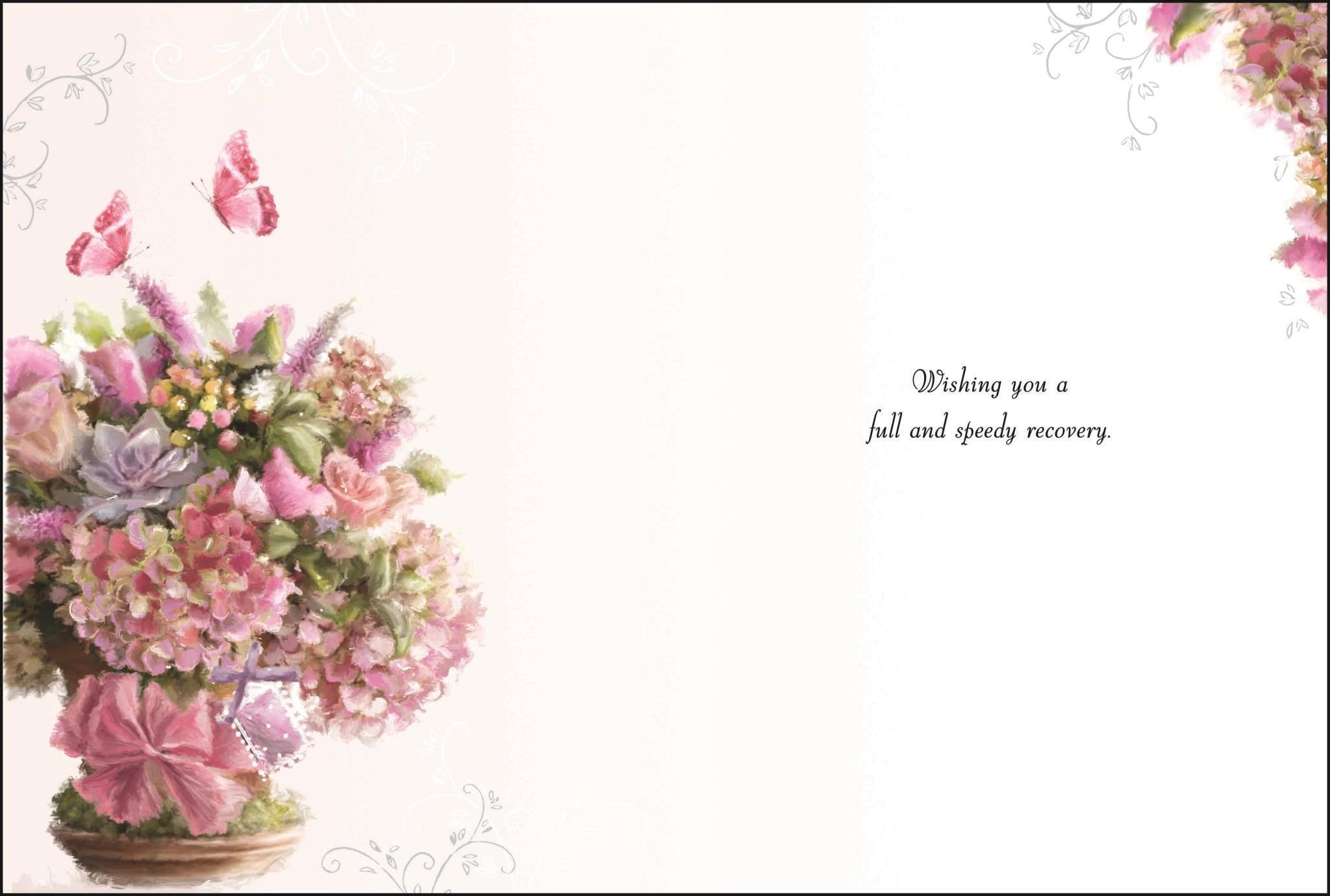 Inside of Get Well Wishes Bouquet Greetings Card