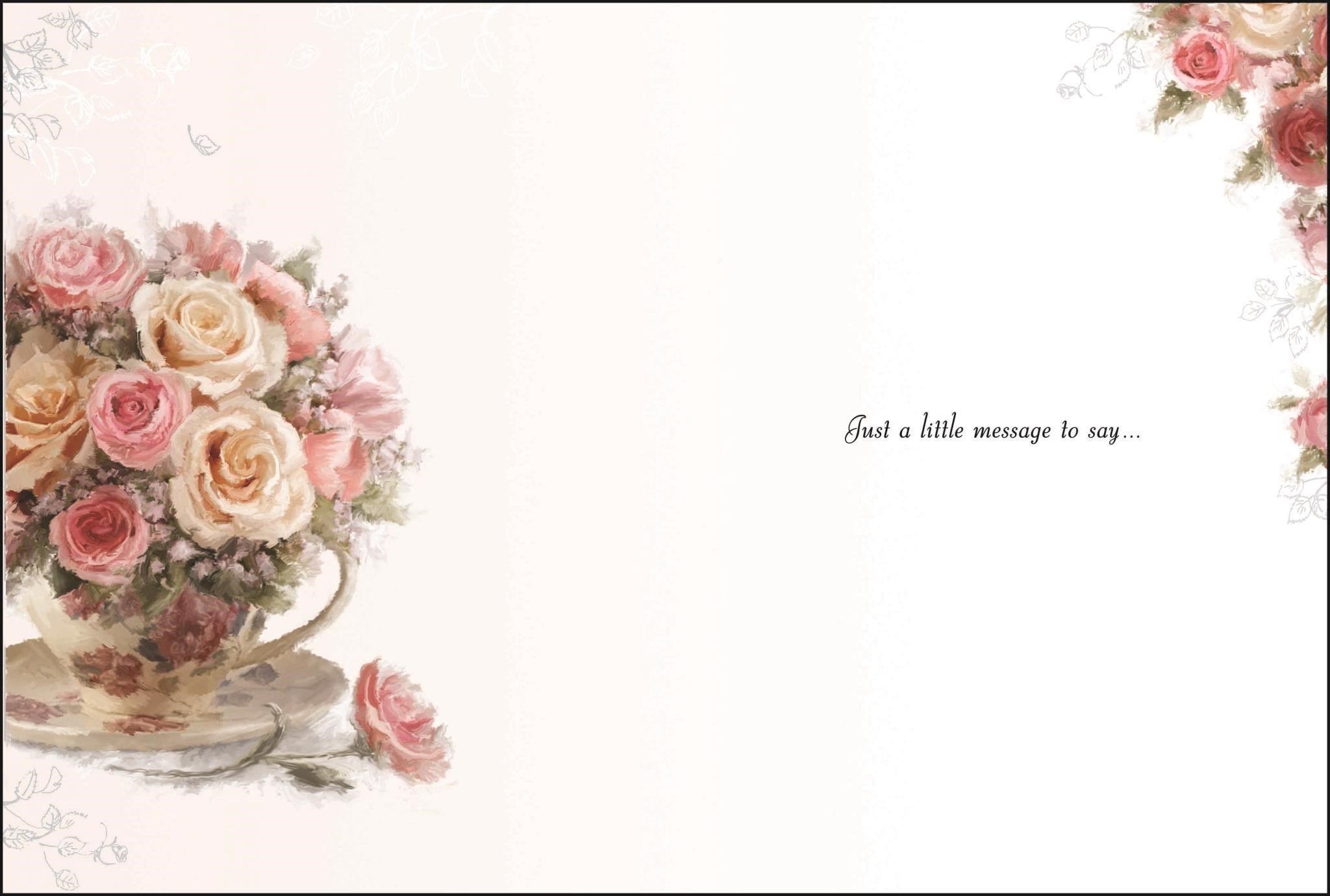 Inside of Thinking of You Bouquet Greetings Card