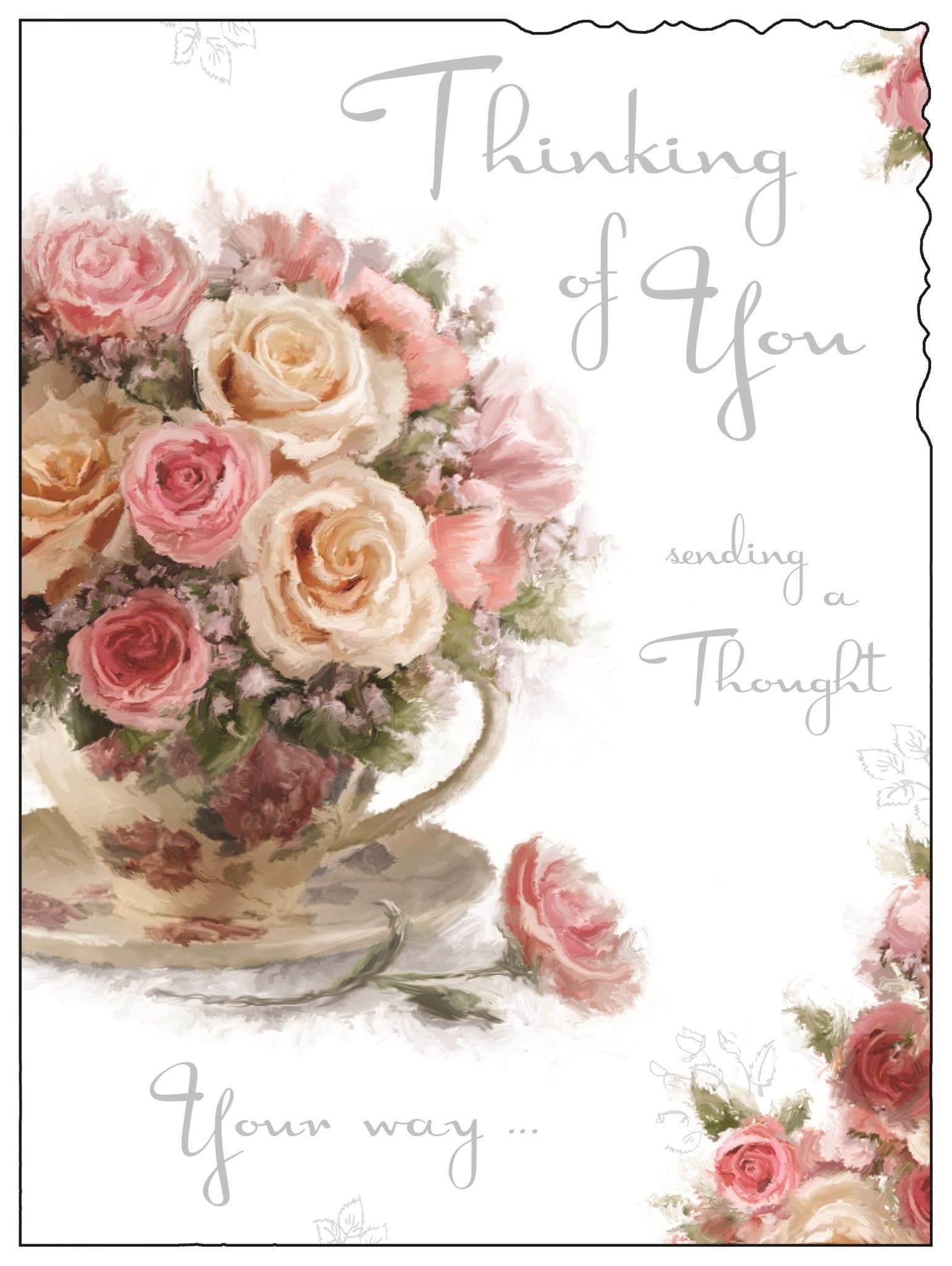 Front of Thinking of You Bouquet Greetings Card