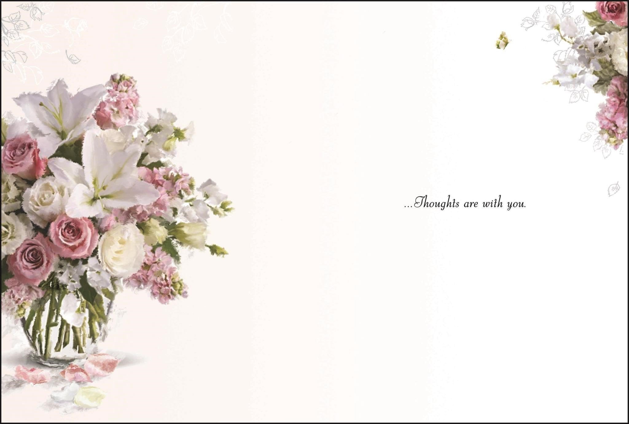 Inside of In Sympathy Vase Flowers Greetings Card