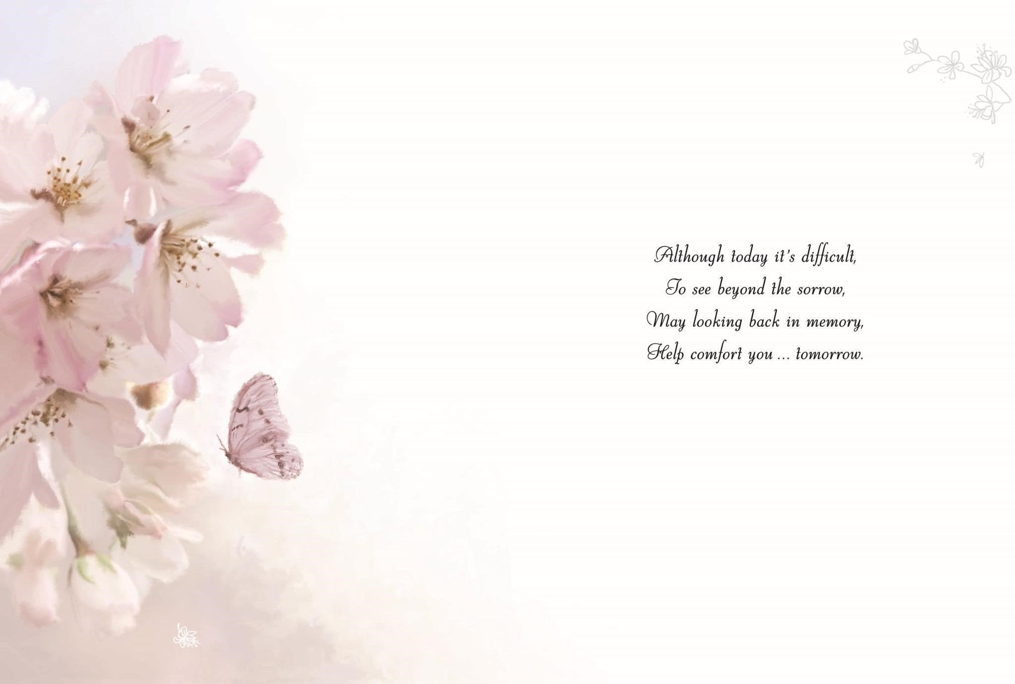 Inside of Loss of Mum Blossom Greetings Card