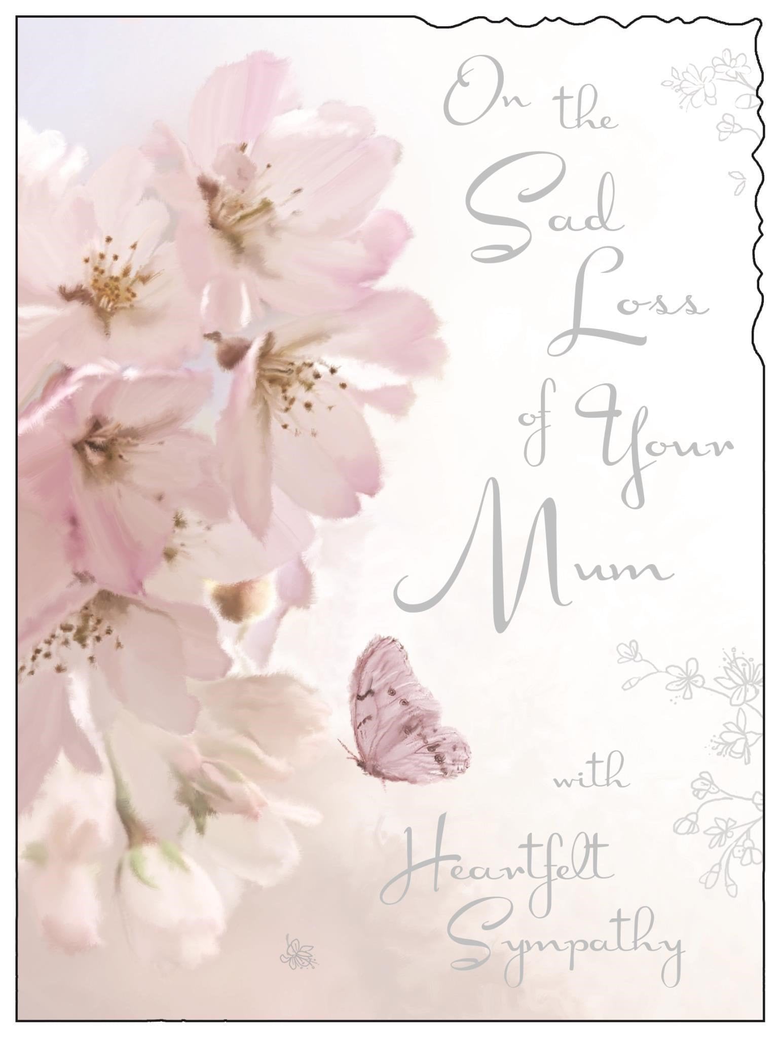 Front of Loss of Mum Blossom Greetings Card