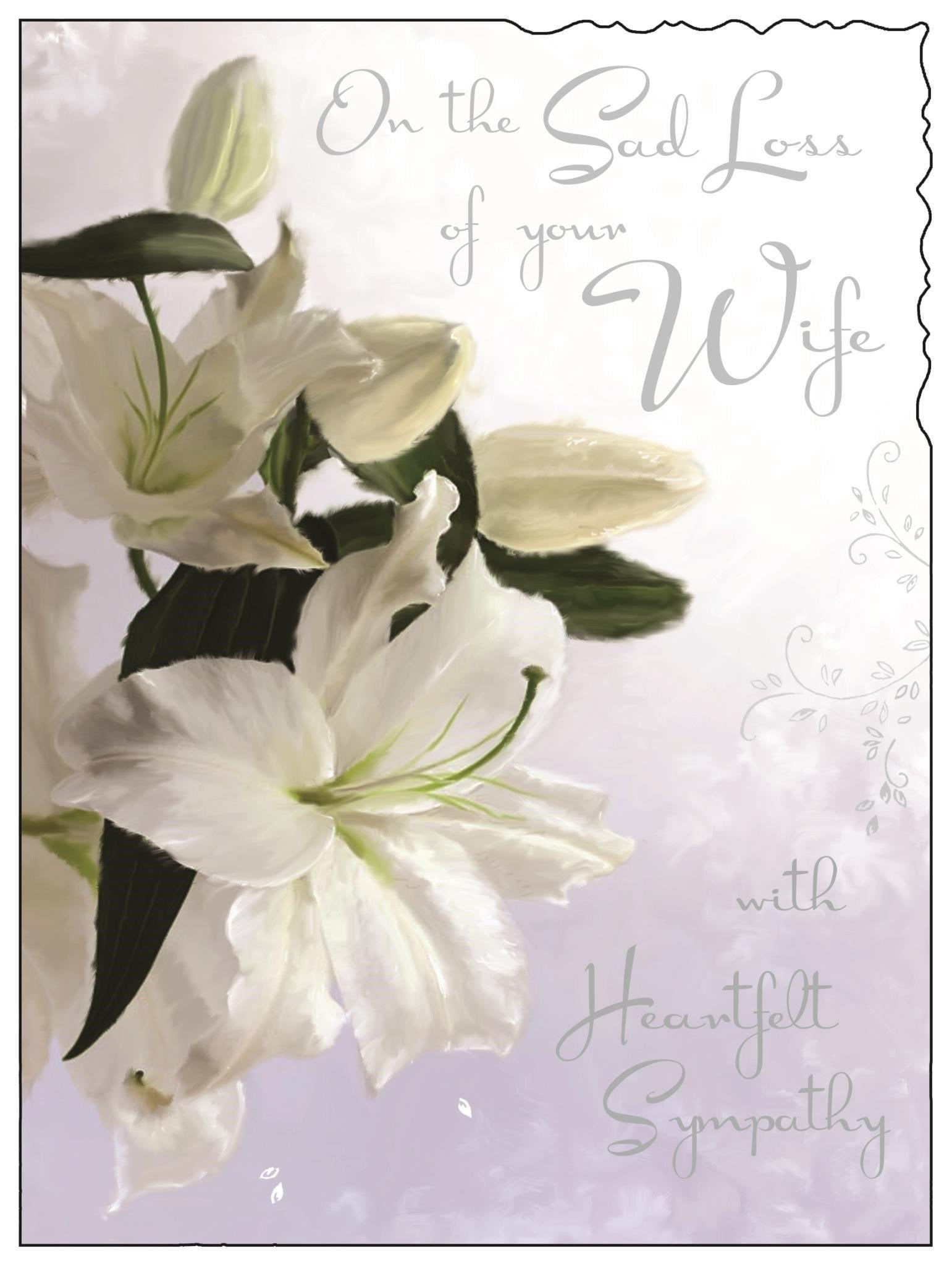Front of Loss of Wife Oriental Lily Greetings Card