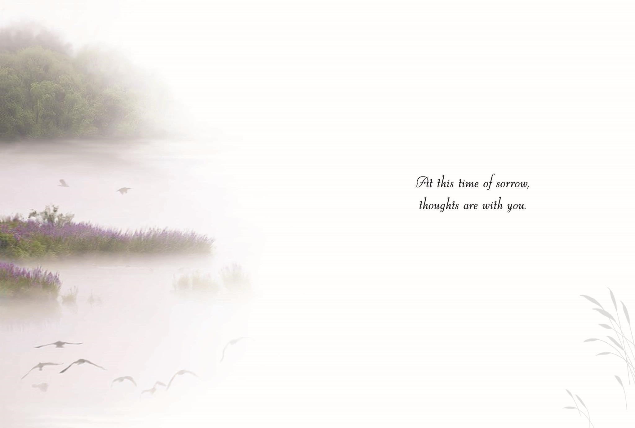 Inside of Loss of Husband Lake Greetings Card