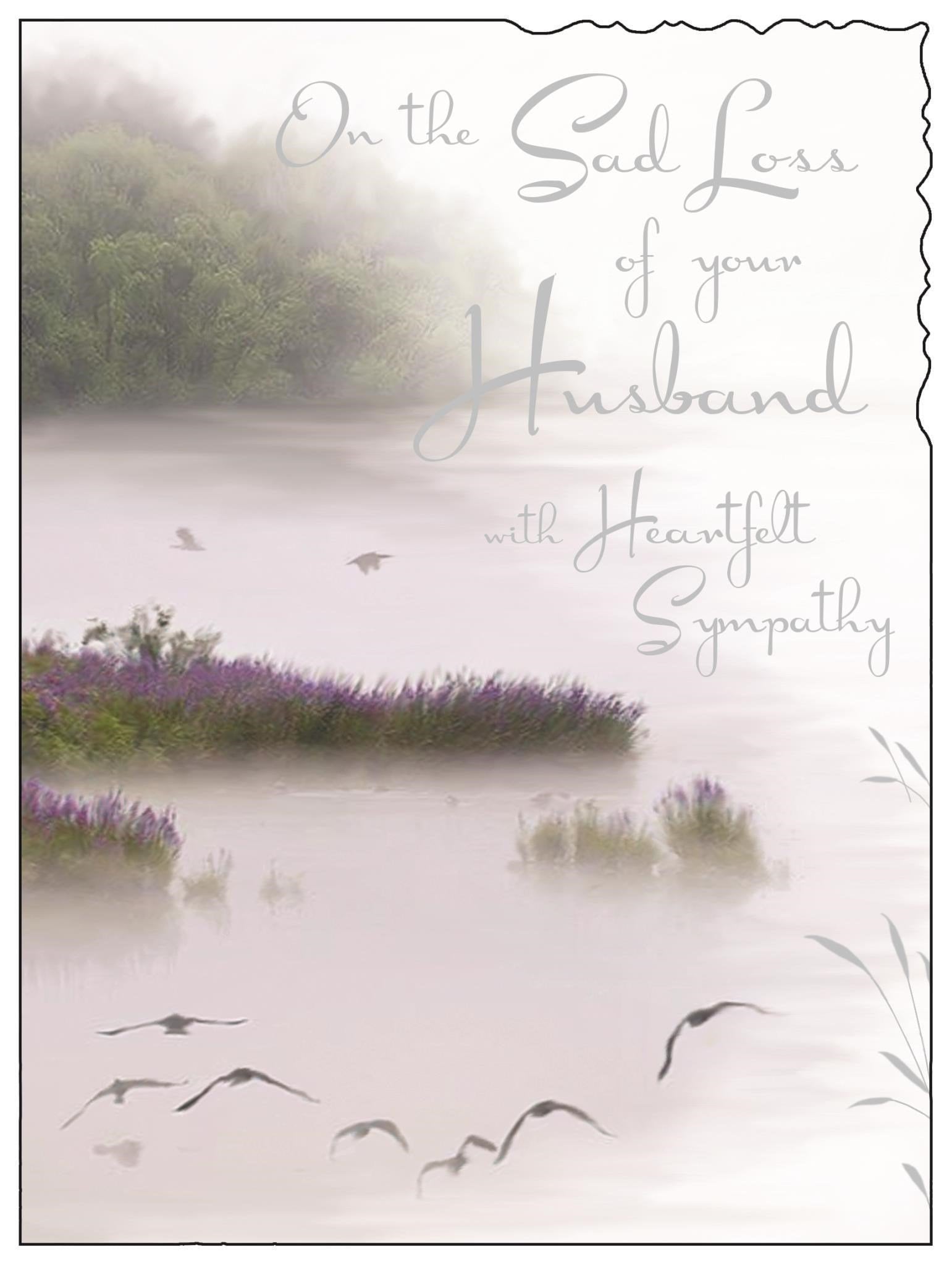Front of Loss of Husband Lake Greetings Card