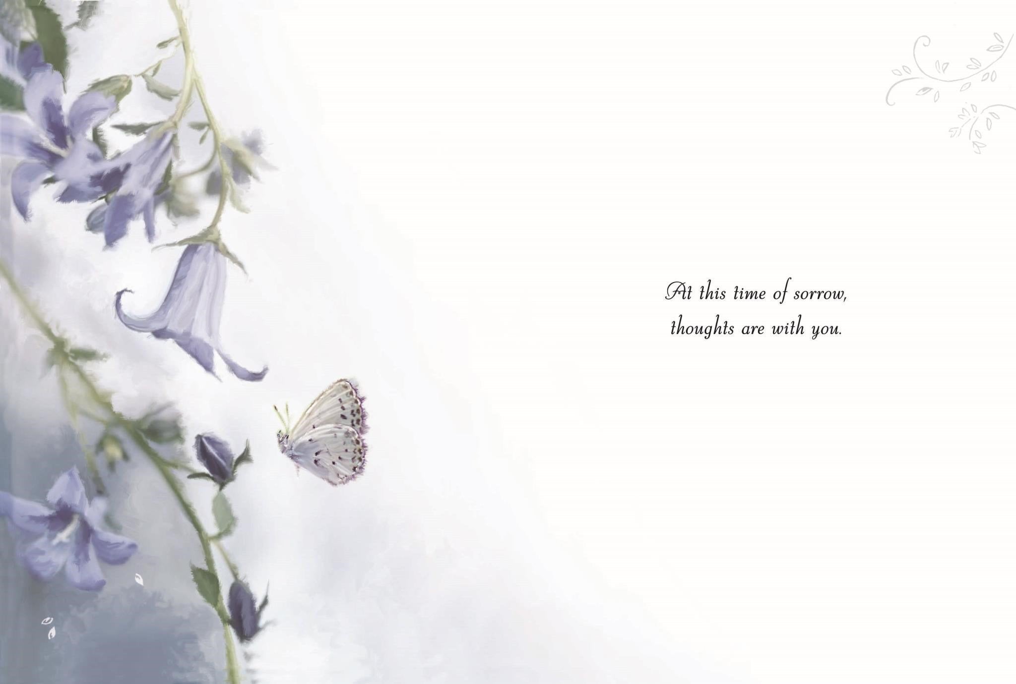 Inside of Loss of Loved One Campanula Greetings Card