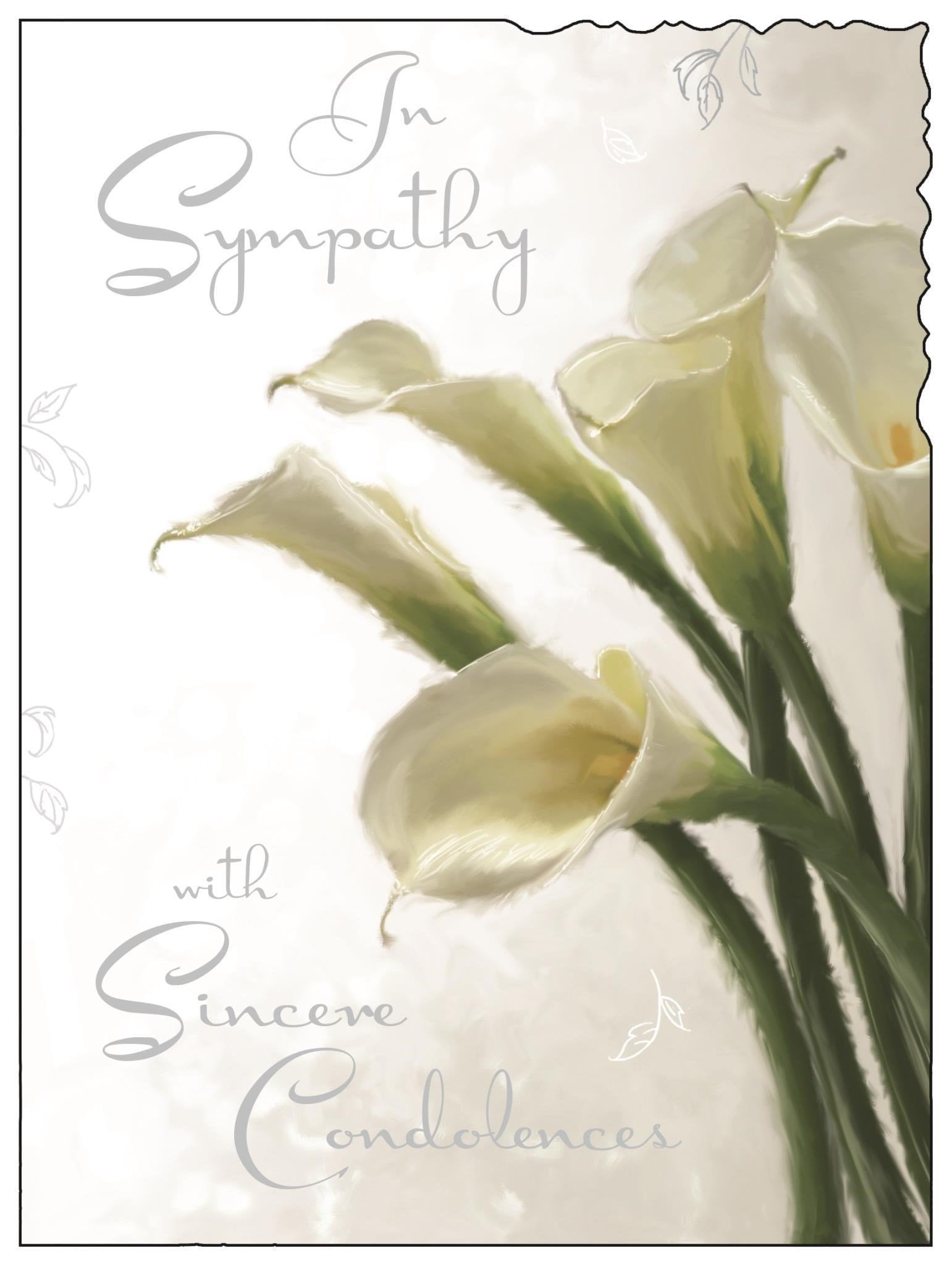 Front of In Sympathy Calla Lily Greetings Card