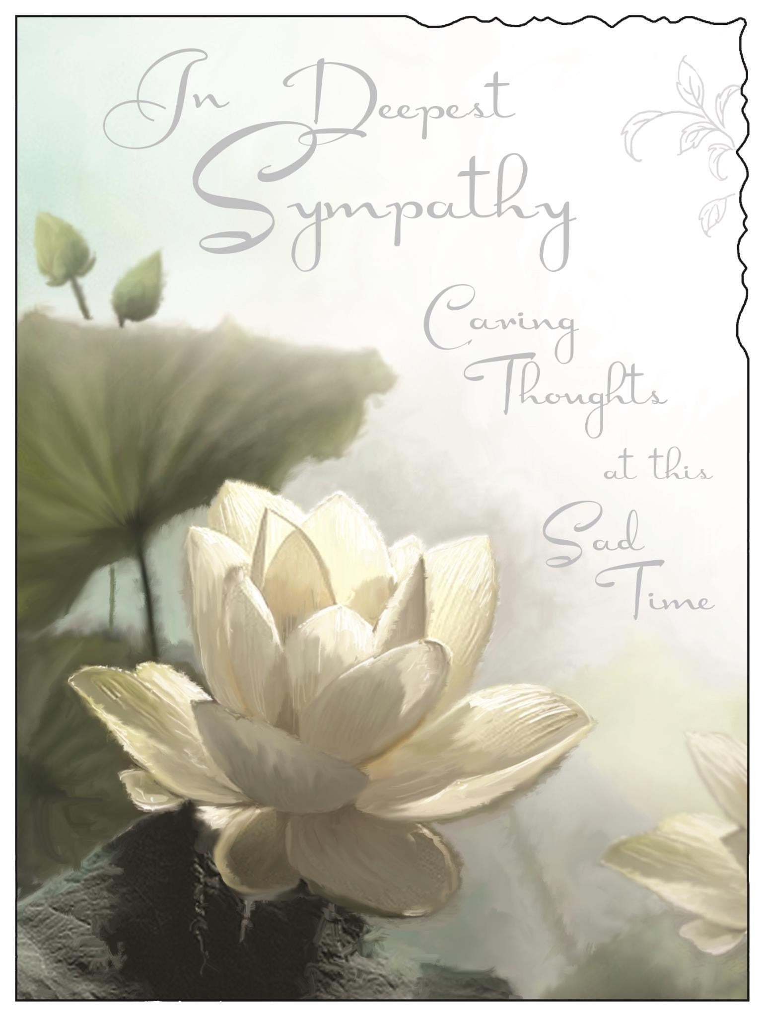 Front of In Deepest Sympathy Water Lily  Greetings Card