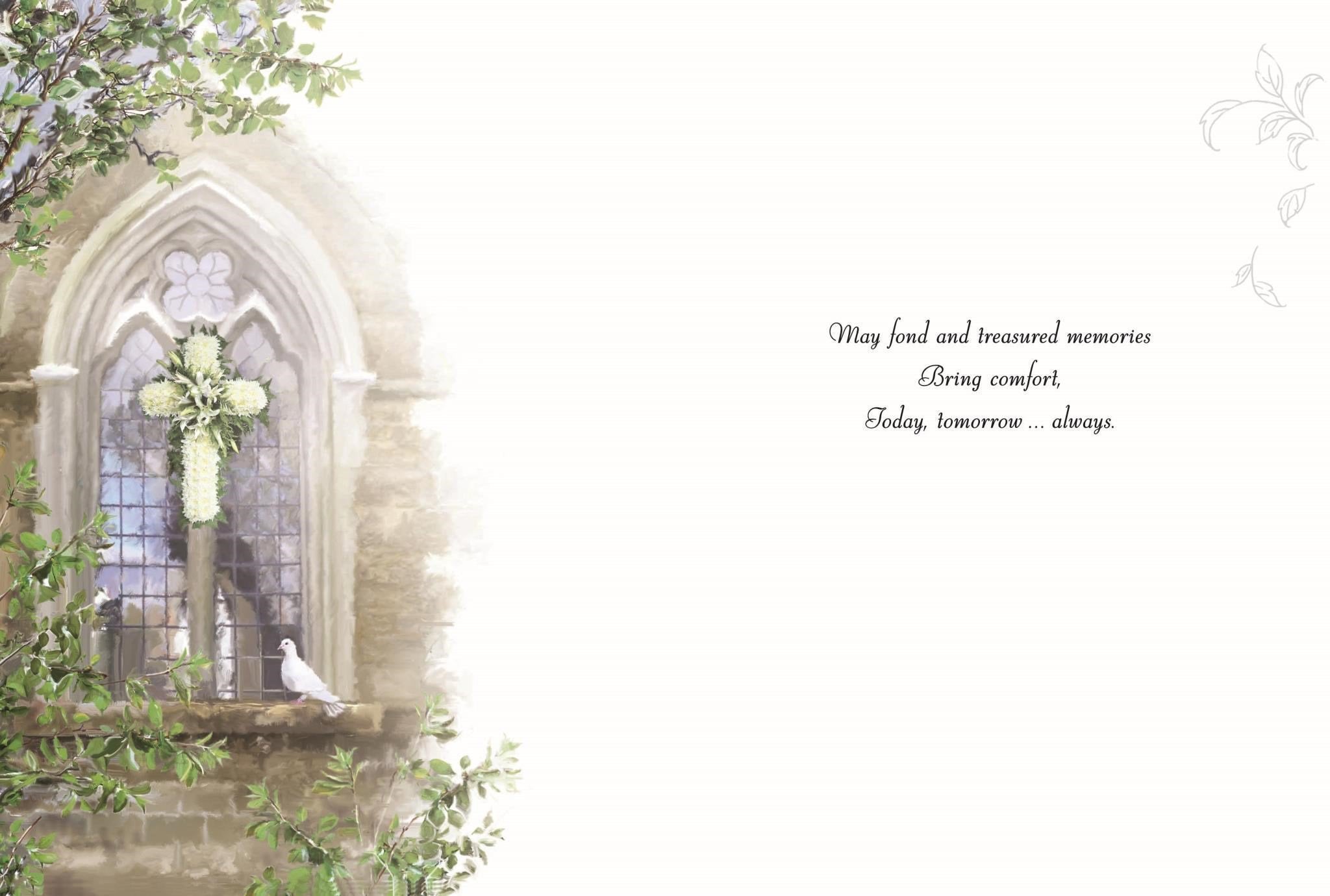 Inside of In Deepest Sympathy Church Greetings Card
