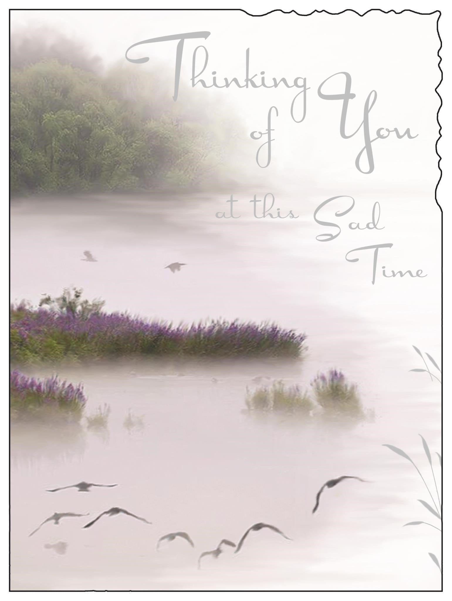 Front of Thinking of You at this Sad Time Lake Greetings Card