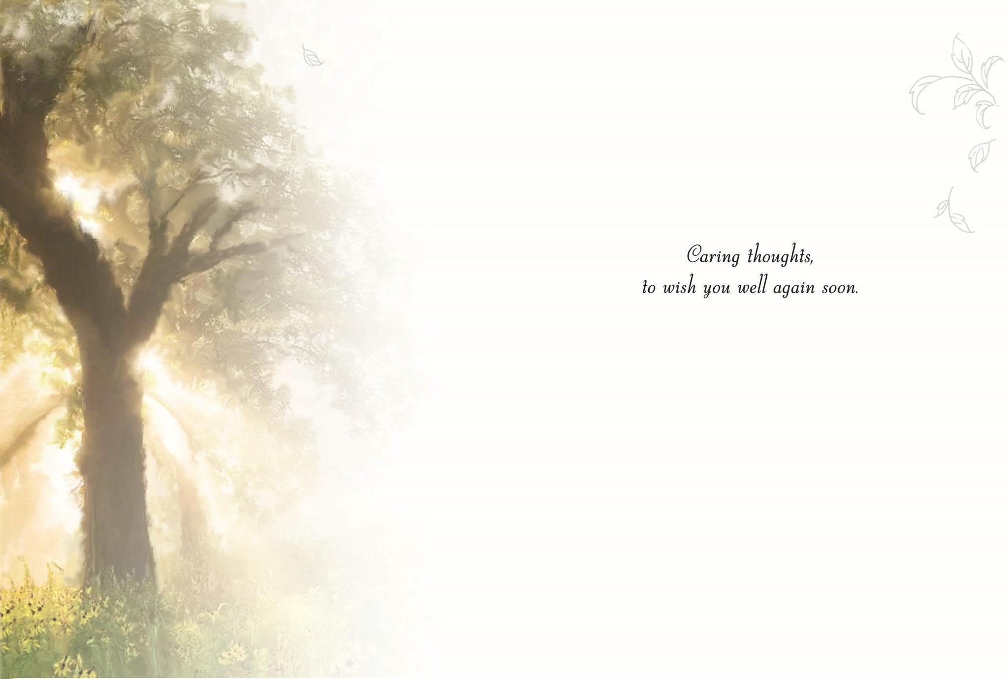 Inside of Get Well Soon Tree Greetings Card