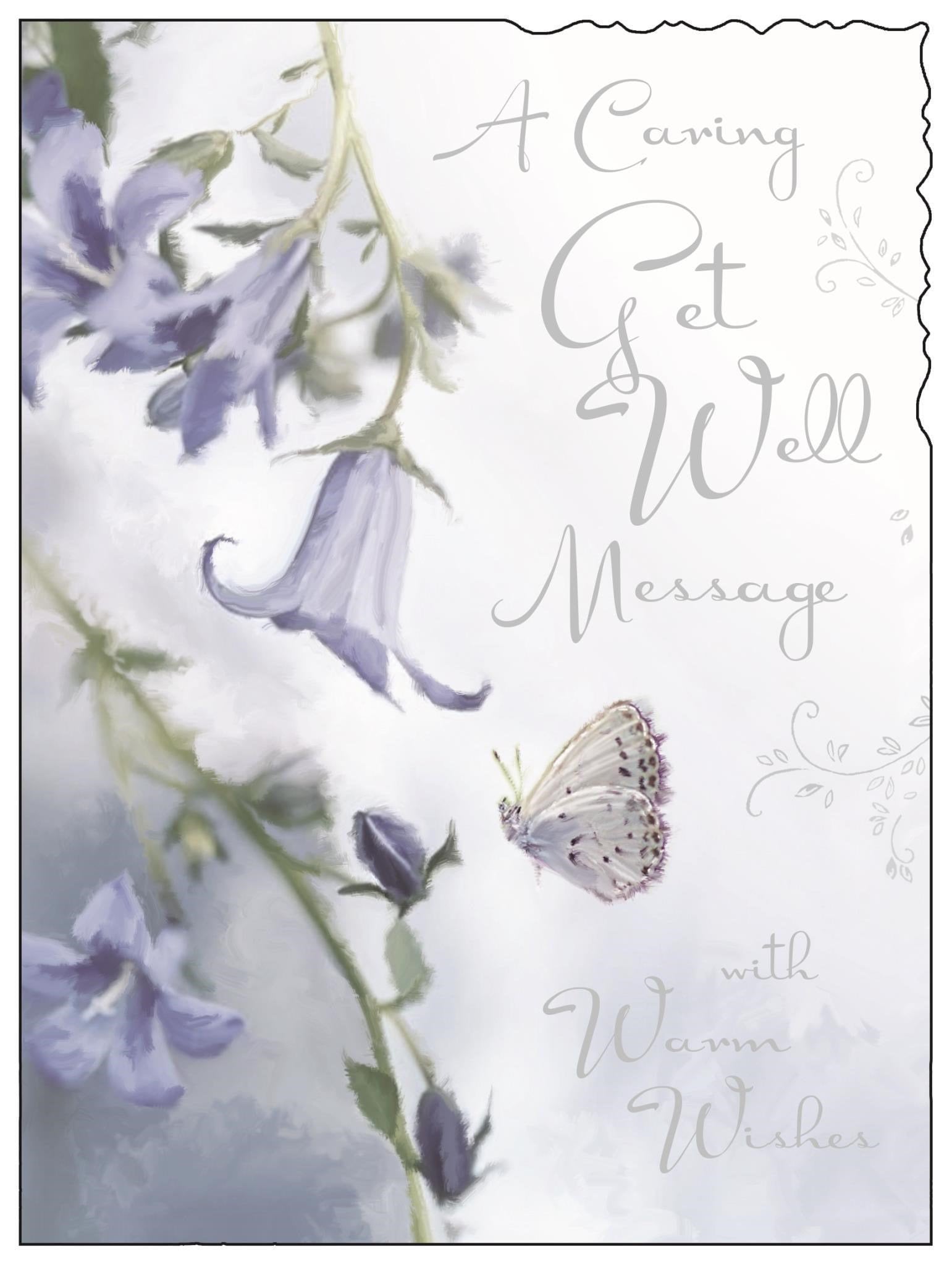 Front of Get Well Soon Campanula Greetings Card