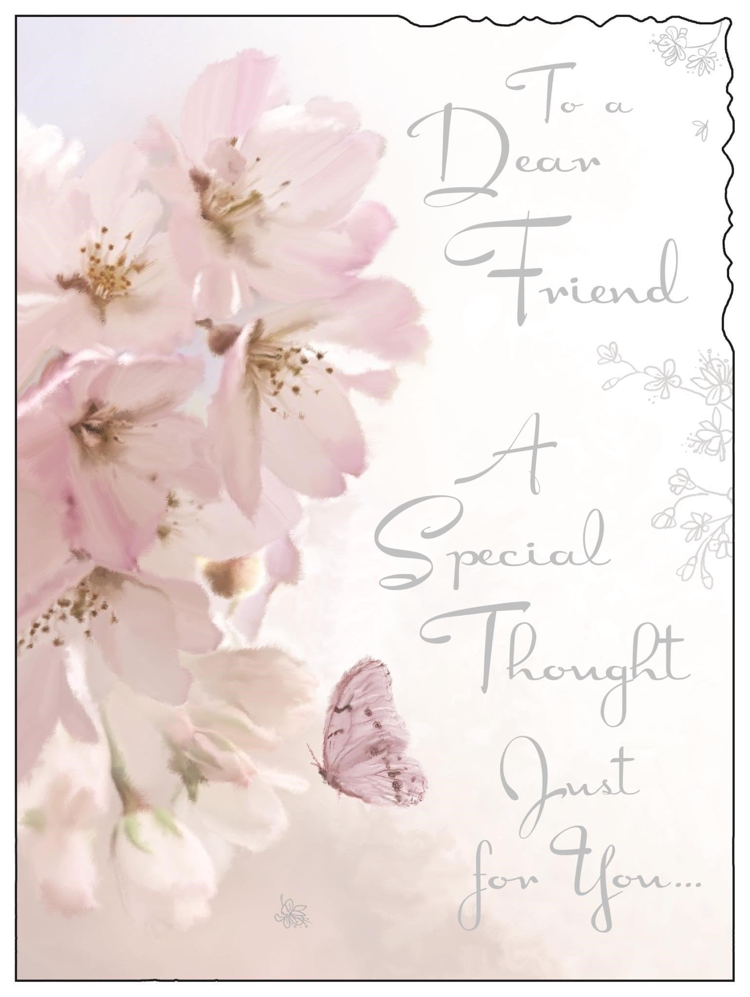 Front of Dear Friend Blossom Greetings Card